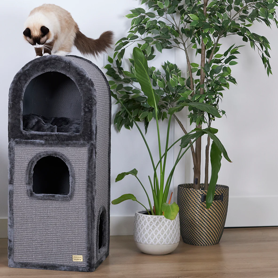 3 Chambers Cat Den - Charcoal - Image 5