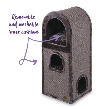 3 Chambers Cat Den - Charcoal - Image 6