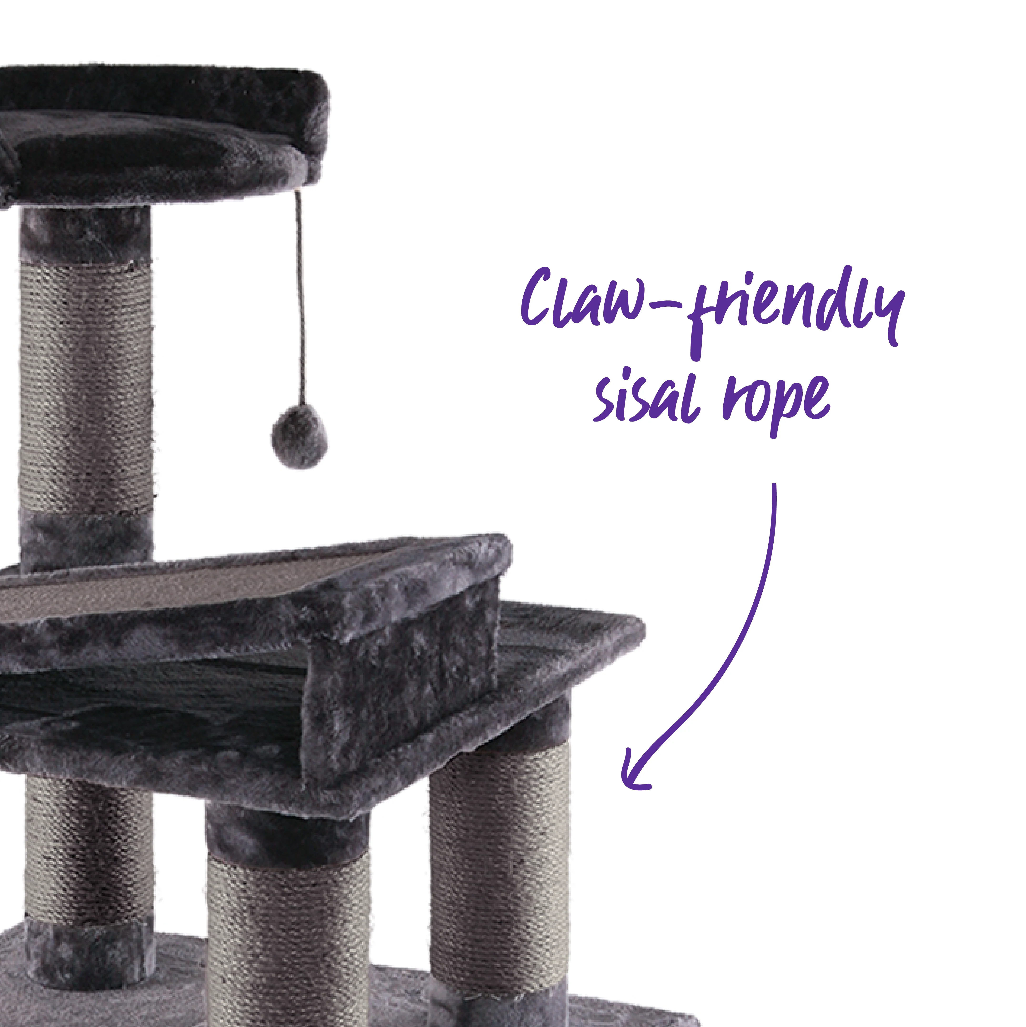 5 Level Cat Playground - Charcoal - Image 4