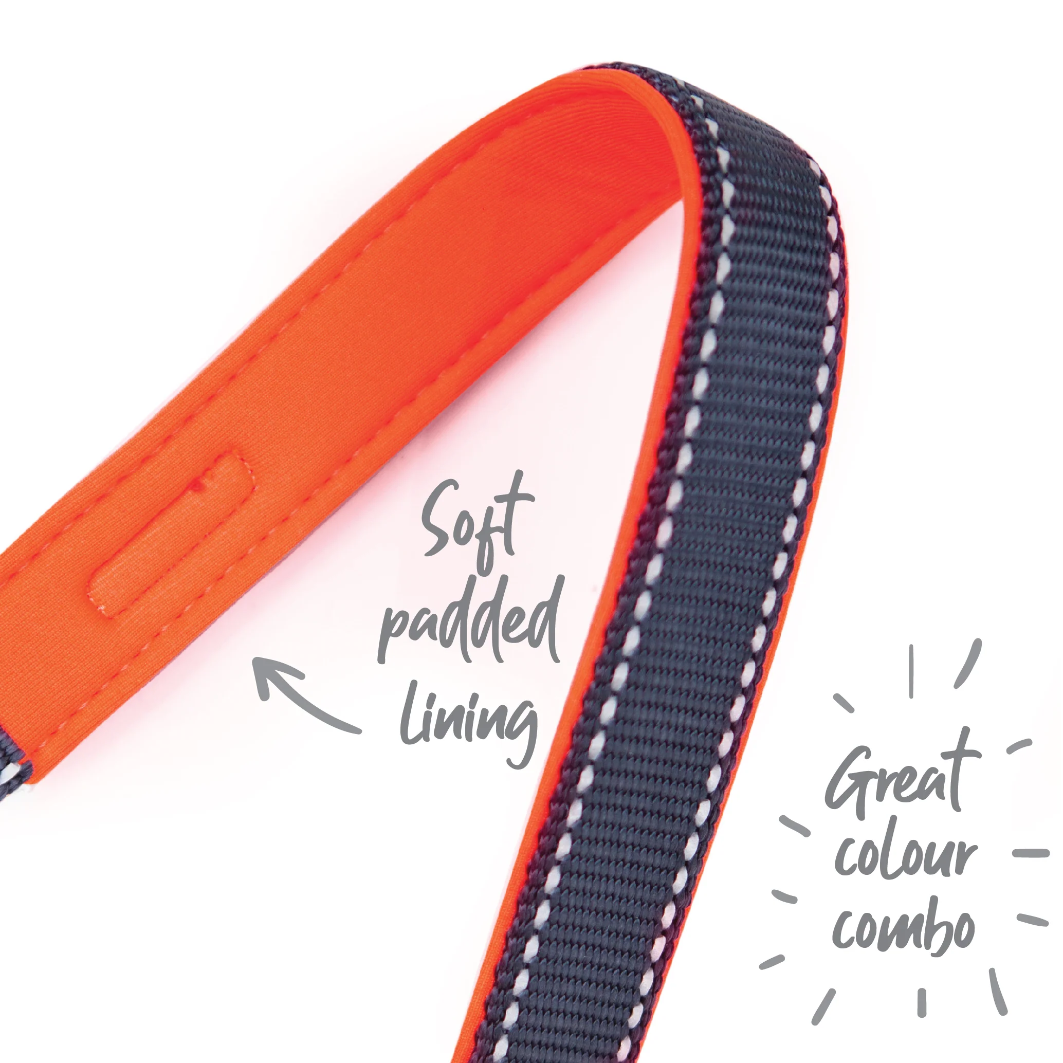 Active Easy-clip Dog Collar - Slate & Orange - Image 4