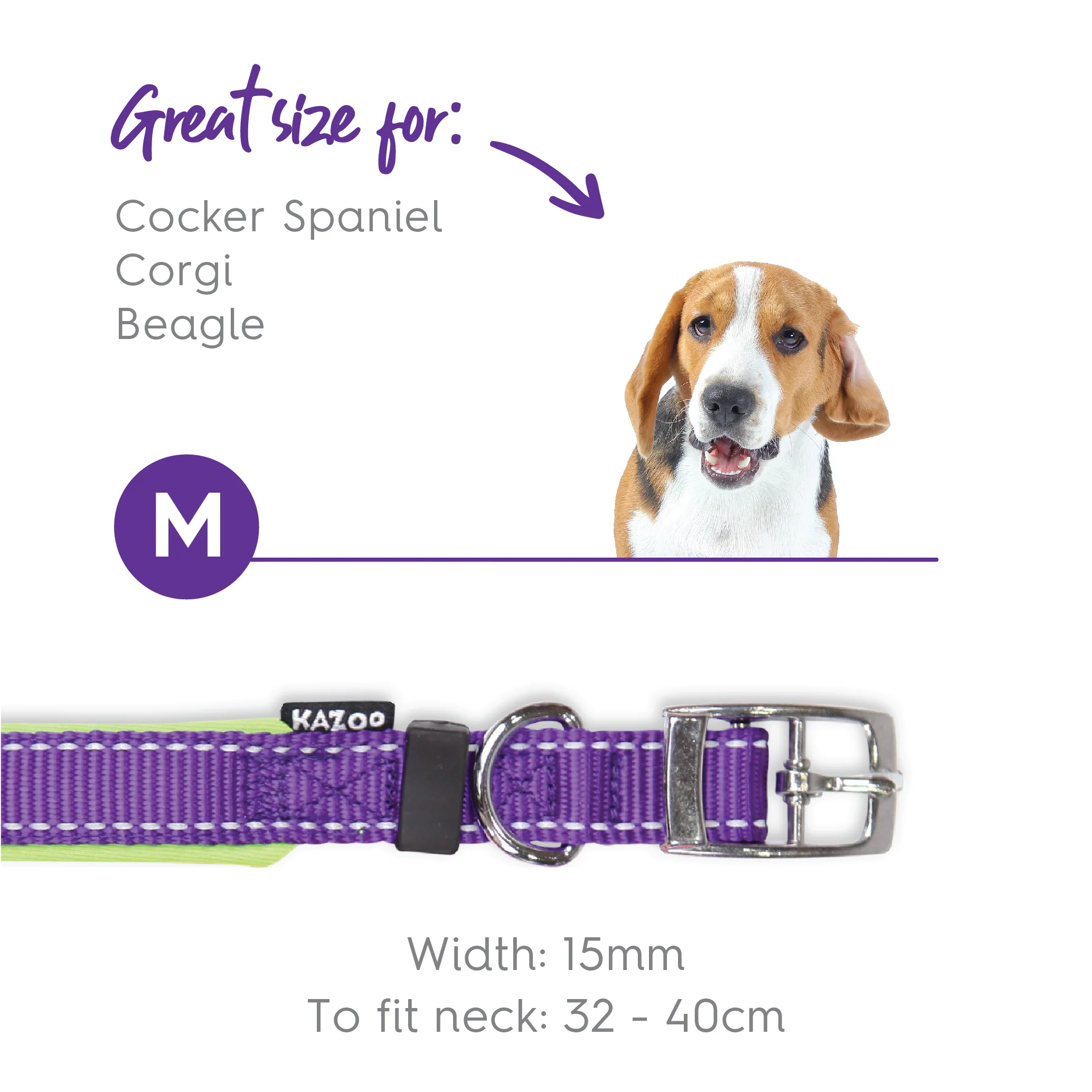 Active Dog Collar - Purple & Lime - Image 10