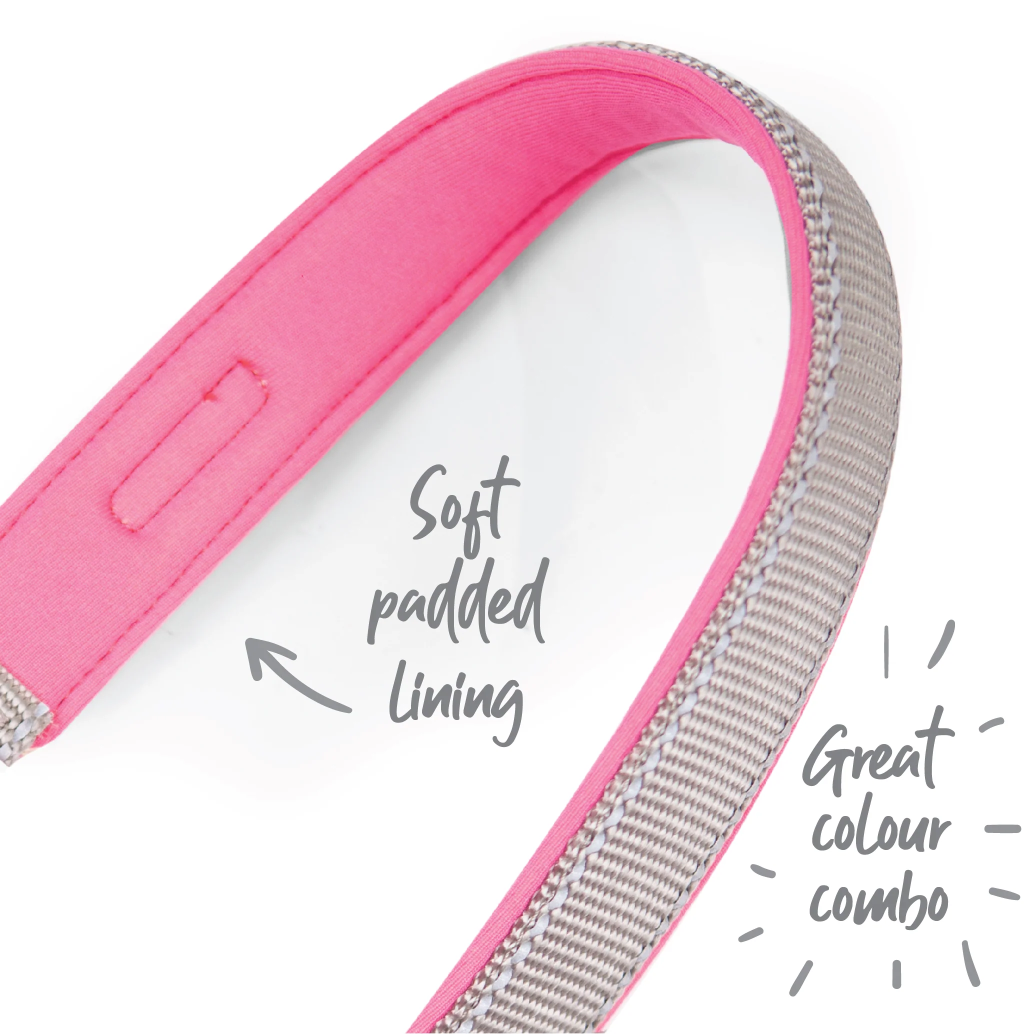 Active Dog Collar - Silver & Pink - Image 3