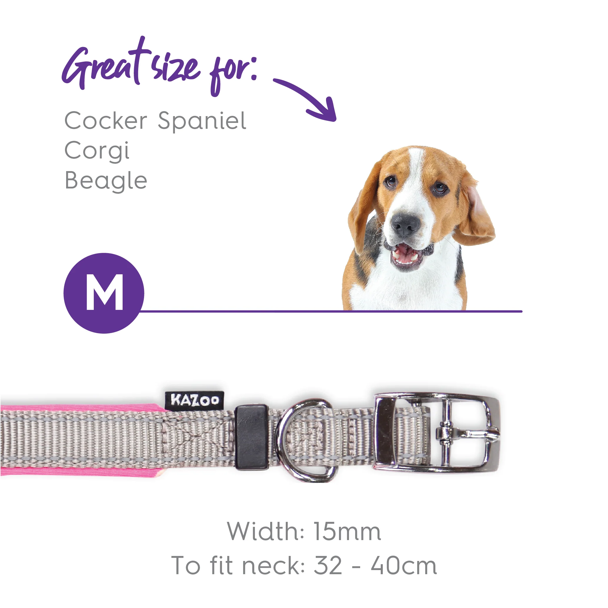 Active Dog Collar - Silver & Pink - Image 7