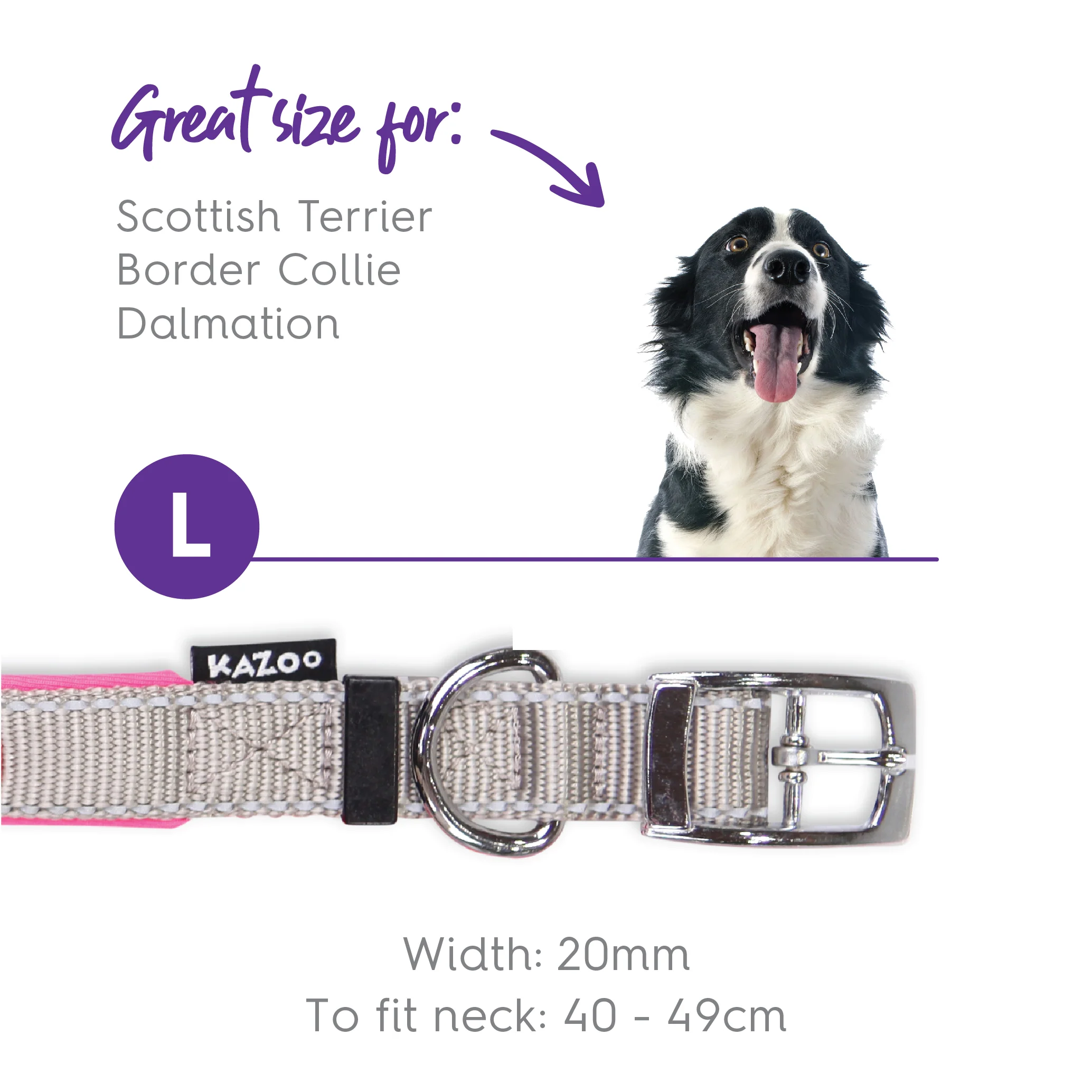 Active Dog Collar - Silver & Pink - Image 8