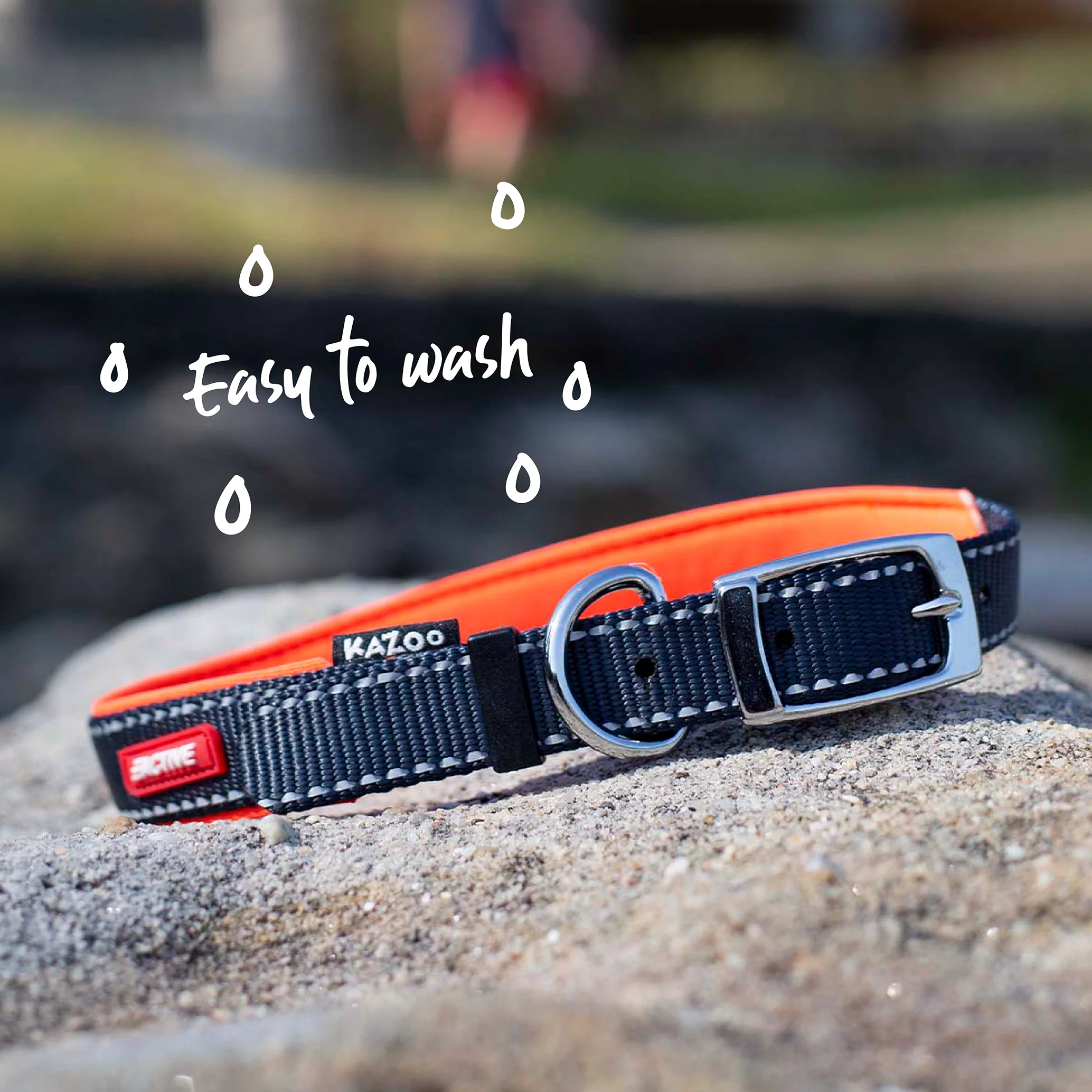 Active Dog Collar - Slate & Orange - Image 3