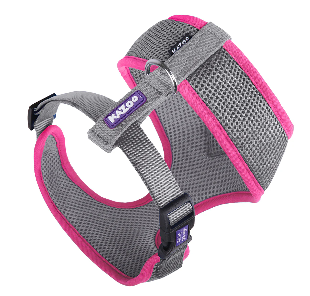 Active Soft Walking Dog Harness - Silver & Pink - Image 8