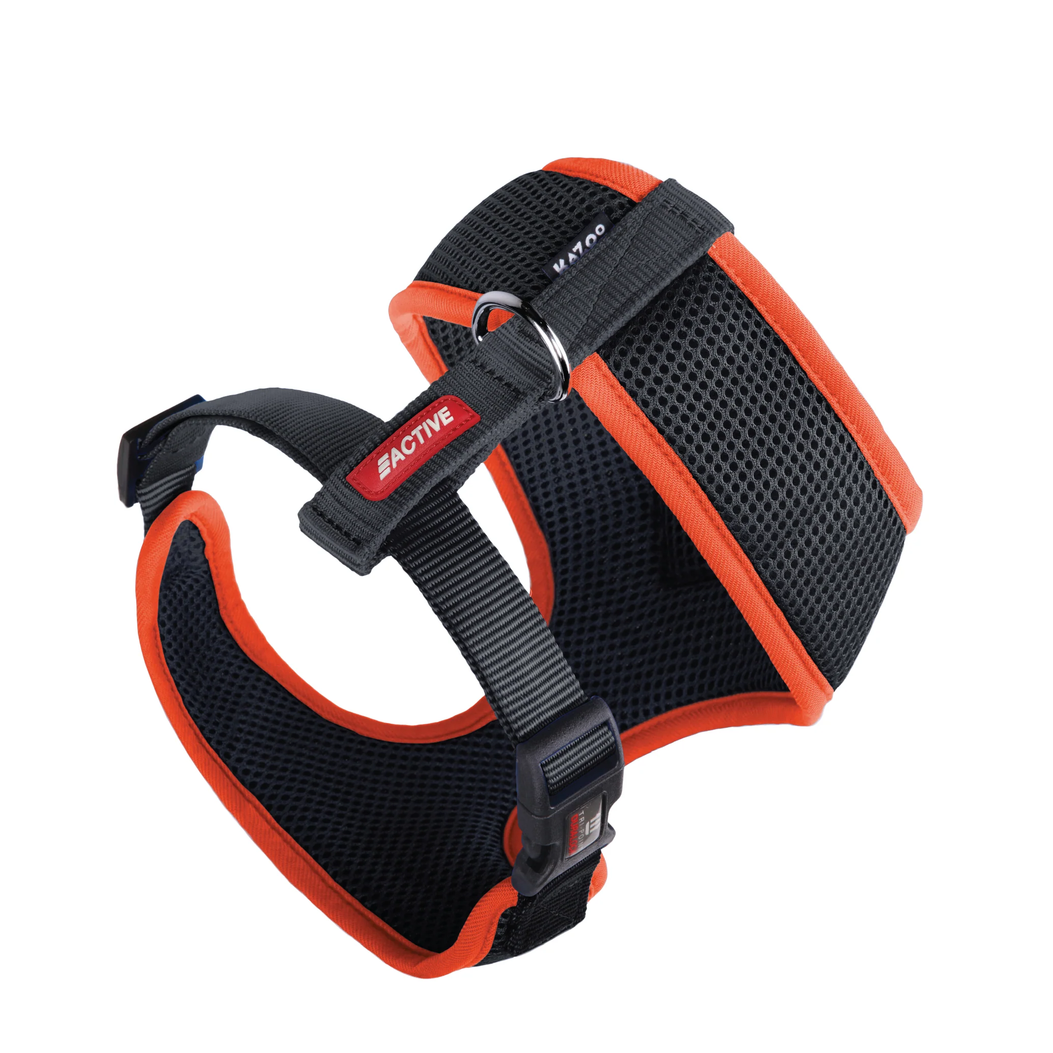 Active Soft Walking Dog Harness - Slate & Orange - Image 5