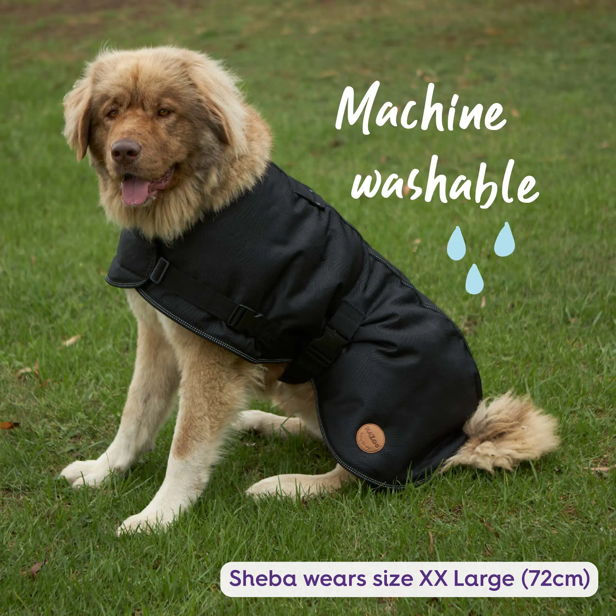 Adventure Dog Coat with Harness Hatch - Black - Image 4