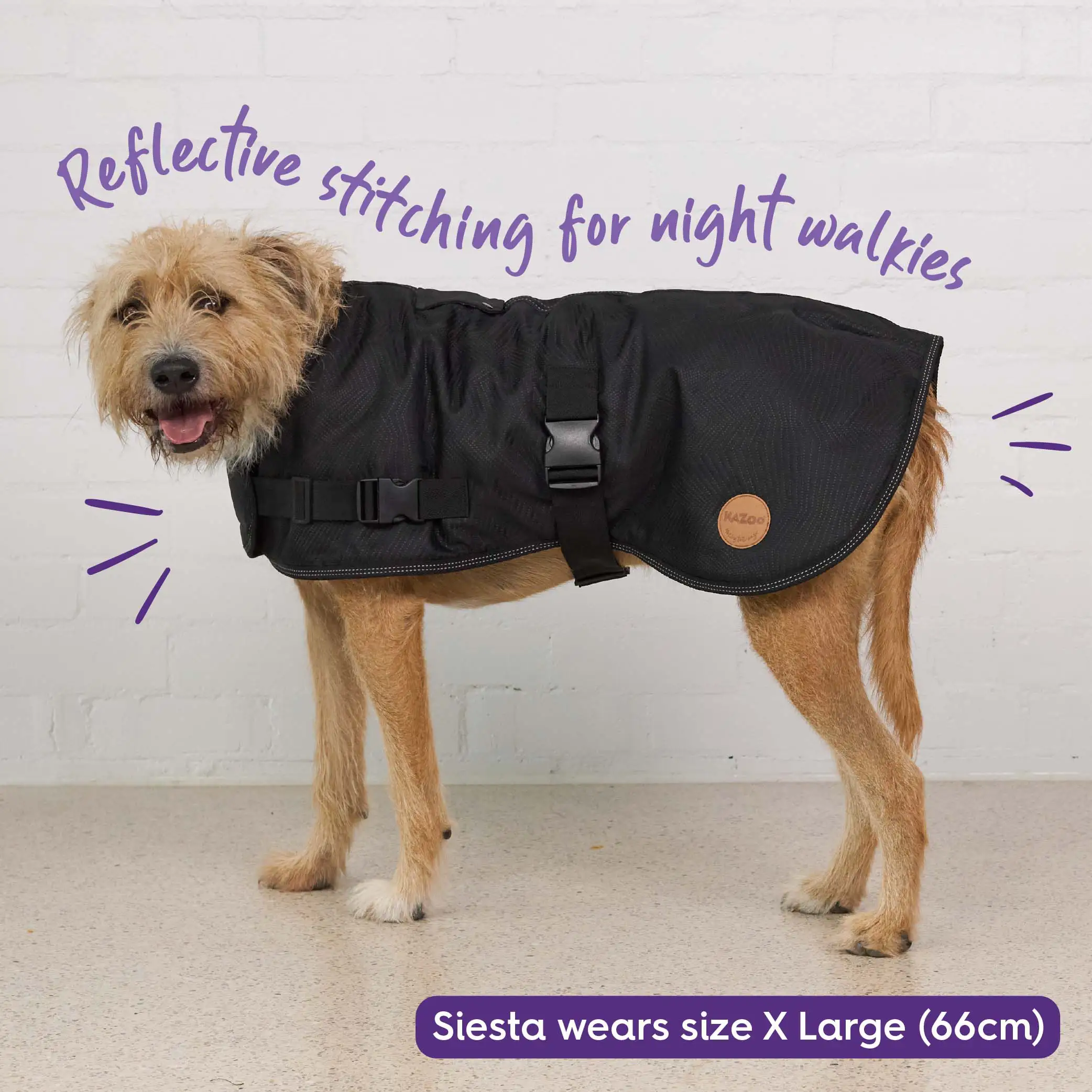 Adventure Dog Coat with Harness Hatch - Black - Image 5