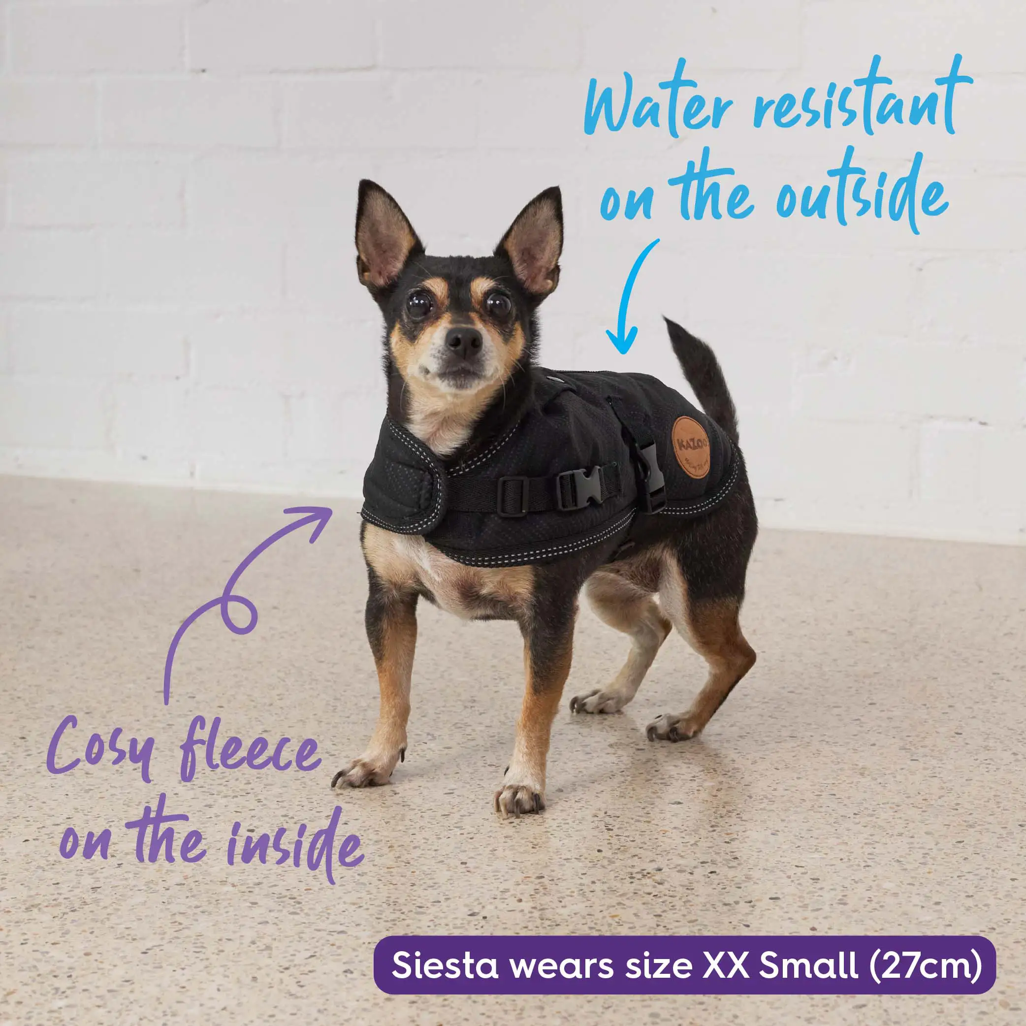 Adventure Dog Coat with Harness Hatch - Black - Image 6