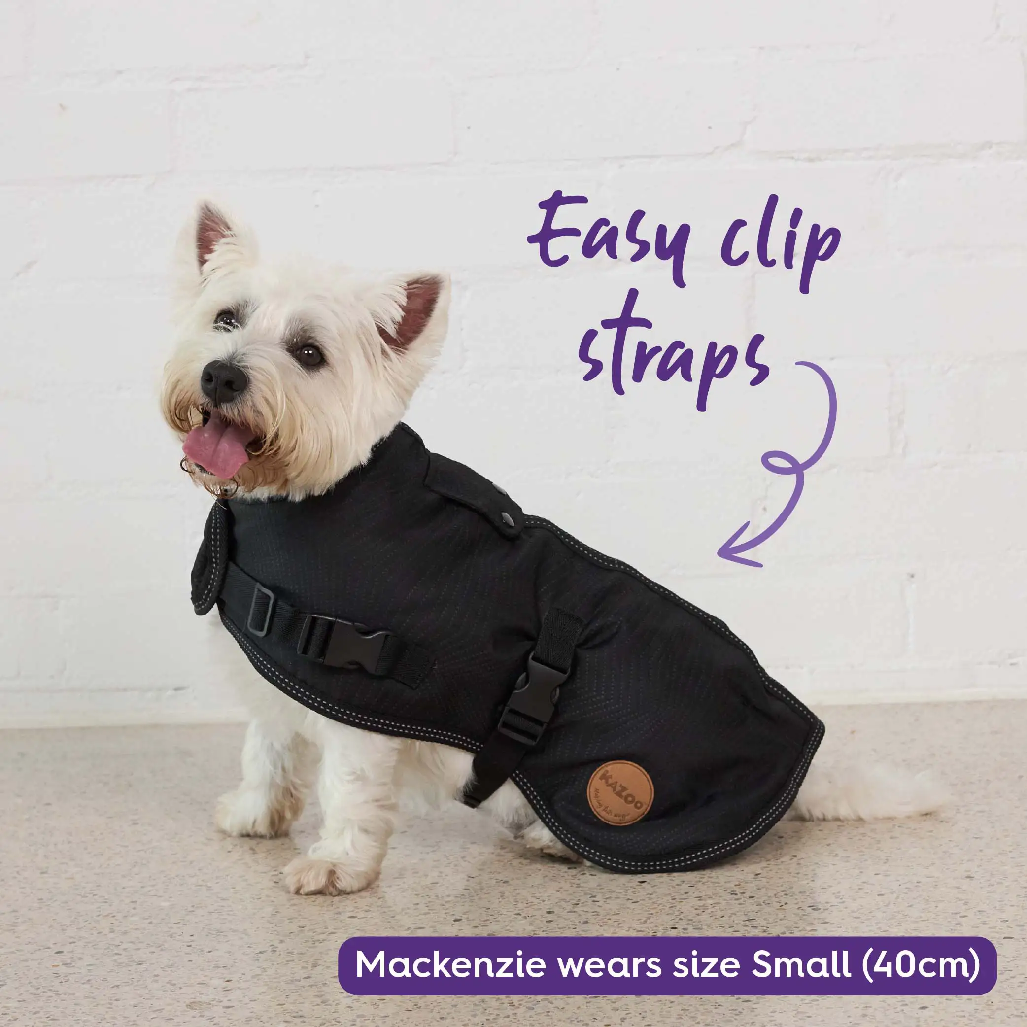 Adventure Dog Coat with Harness Hatch - Black - Image 7