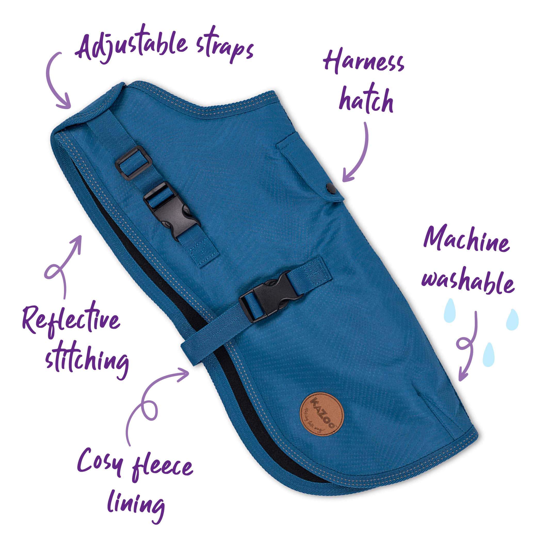 Adventure Dog Coat with Harness Hatch - Blue - Image 3