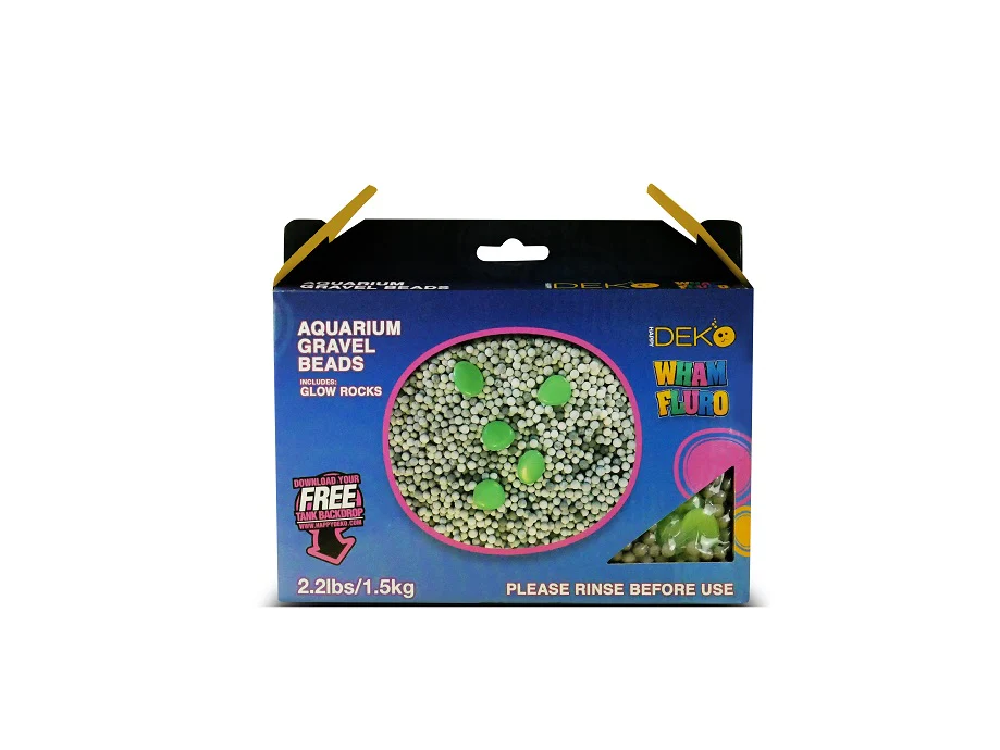 Aquarium Gravel with Black Glow Rocks - 1.5kg