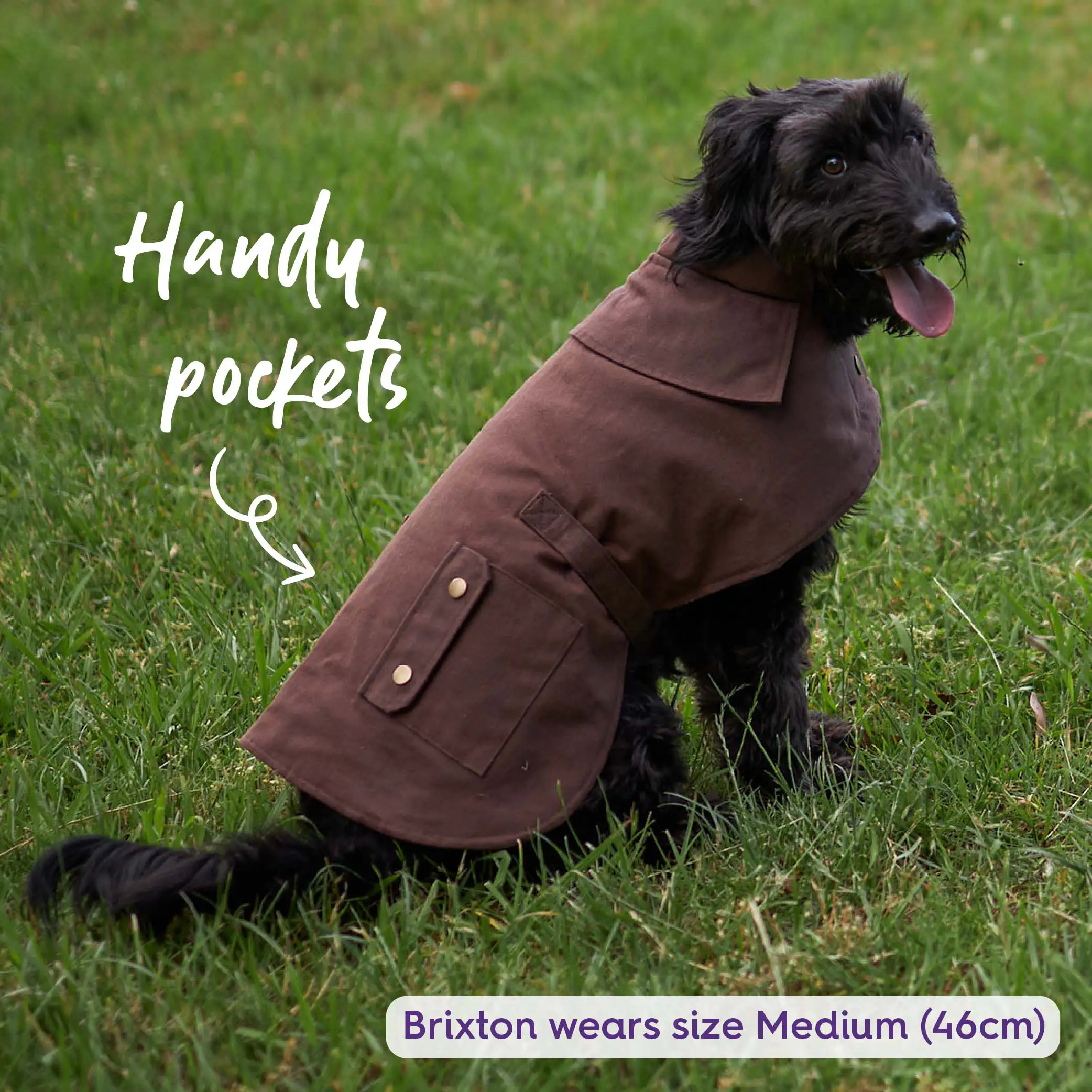 Aussie Oilskin Waterproof Dog Coat - Brown - Image 4