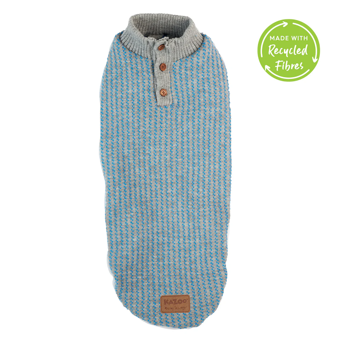 Blue Button Up Knit Dog Jumper - Image 7