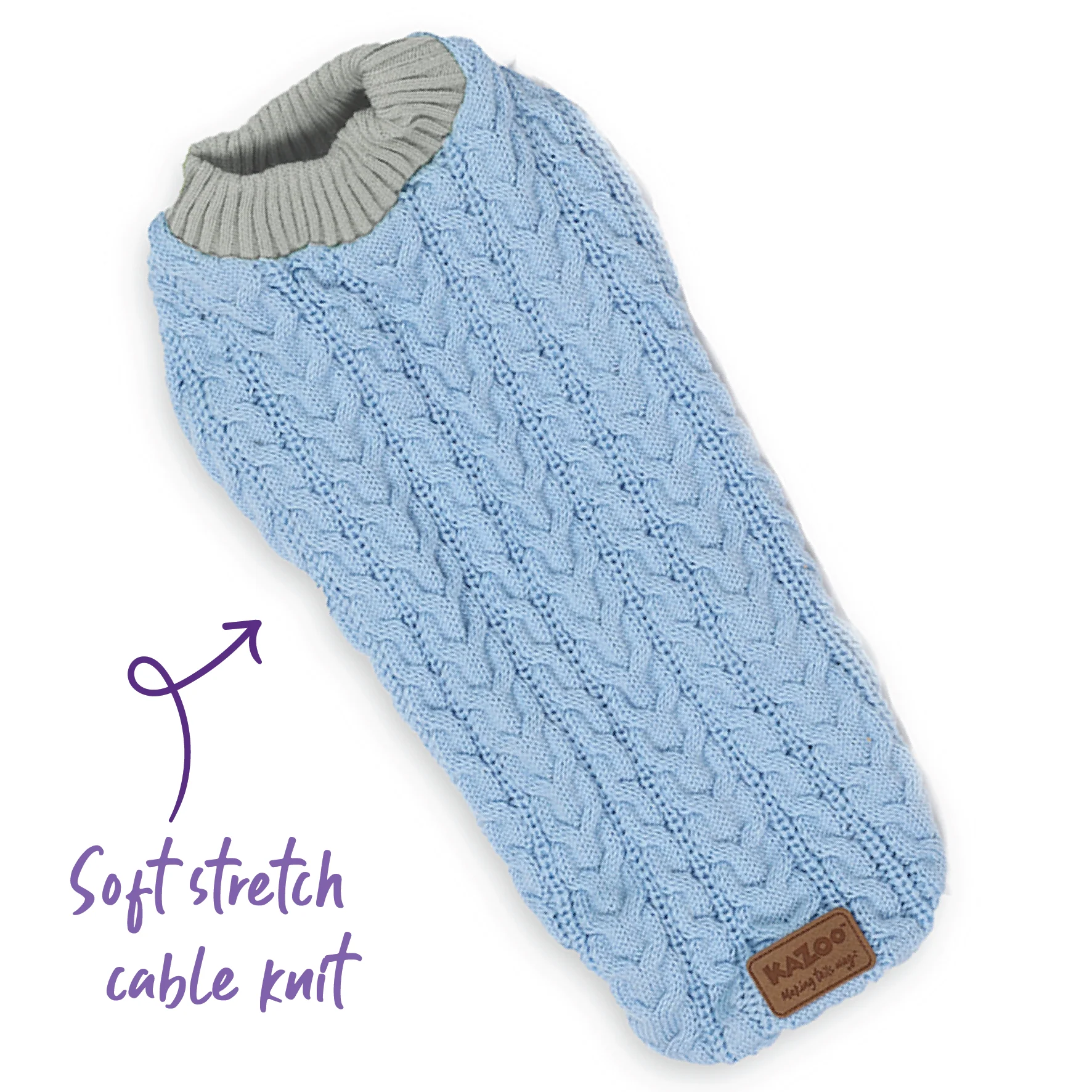 Blue Cloud Cable Knit Dog Jumper - Image 6