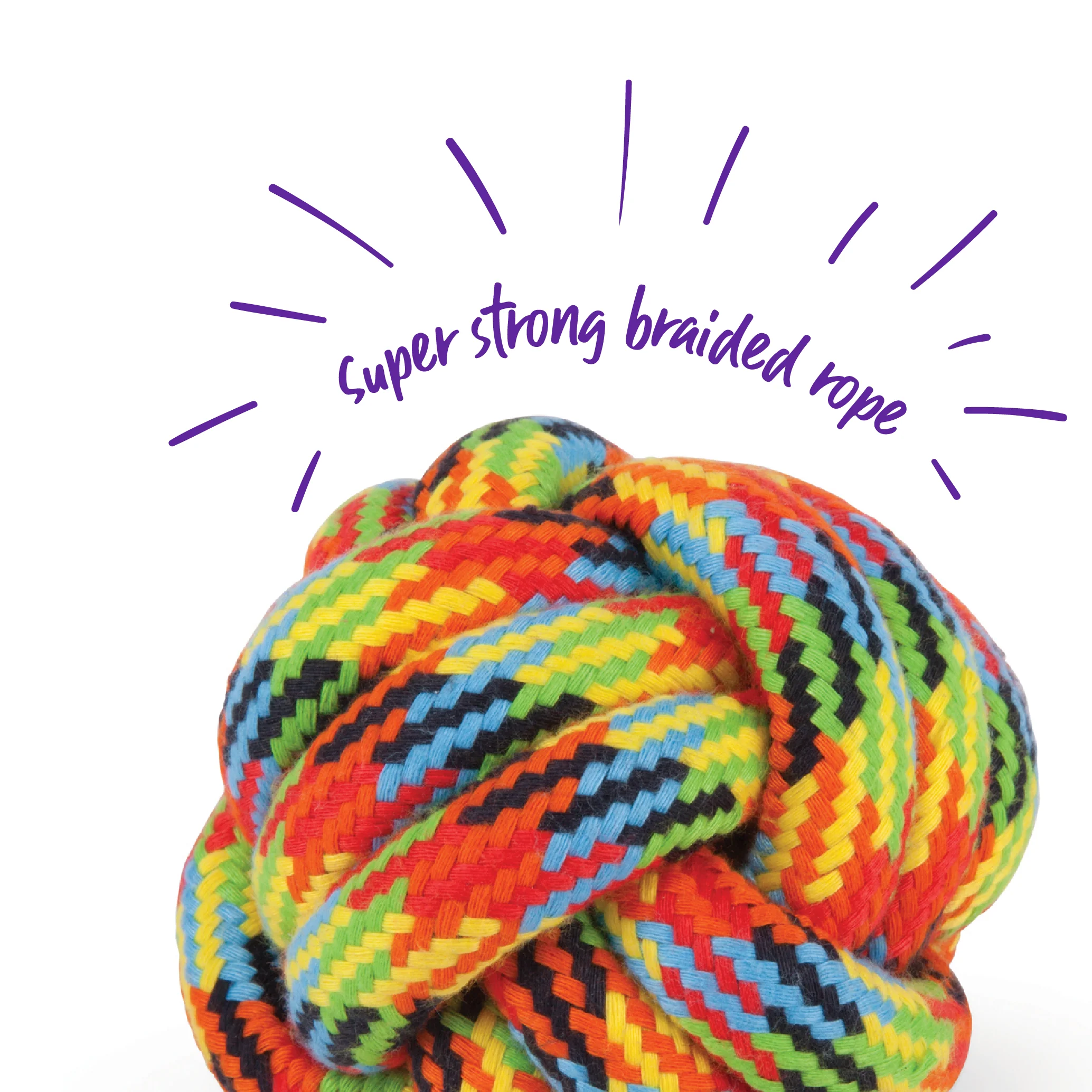 Braided Rope Knot Ball Dog Toy - Image 3