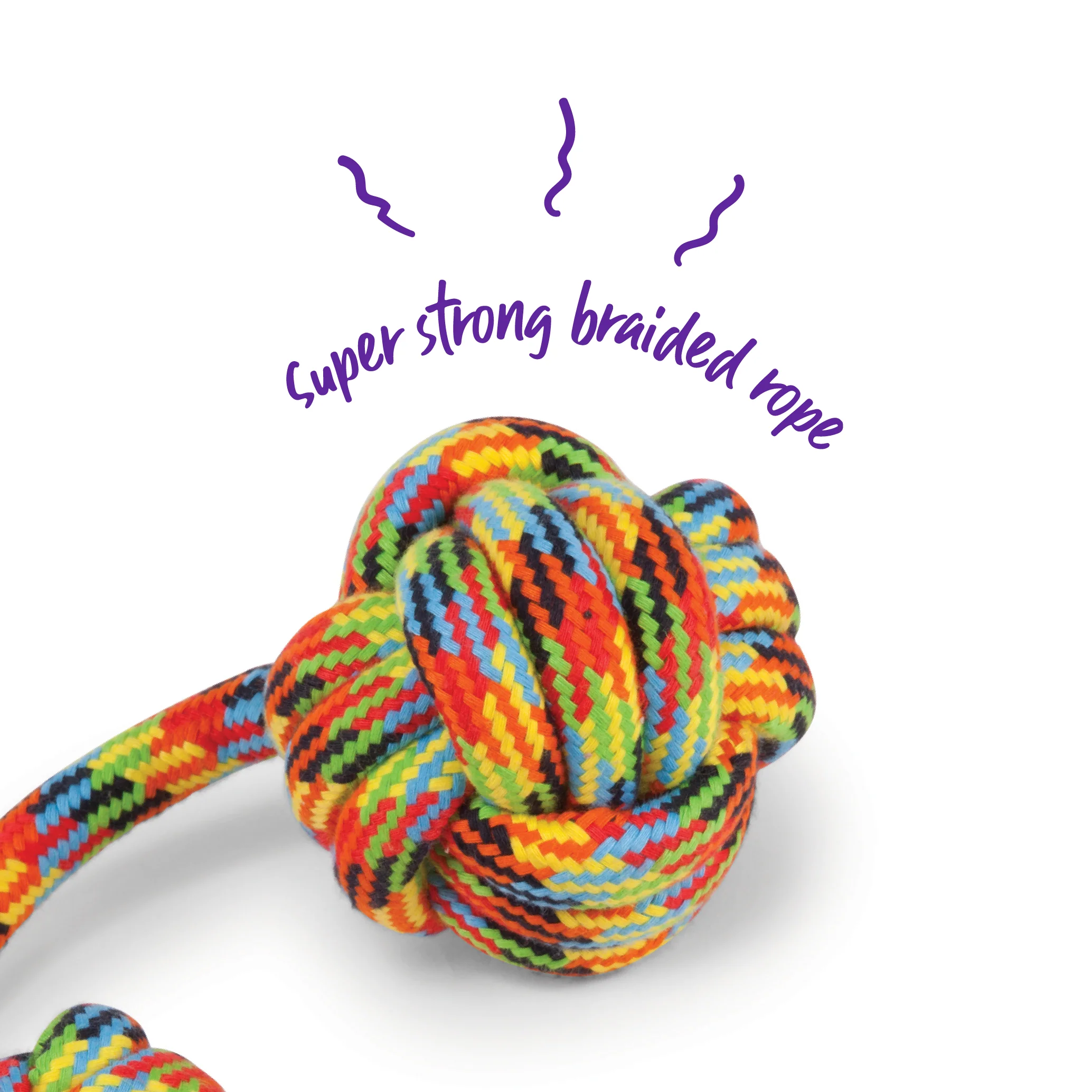 Braided Rope With Sling & Knot Ball DogToy - Image 5