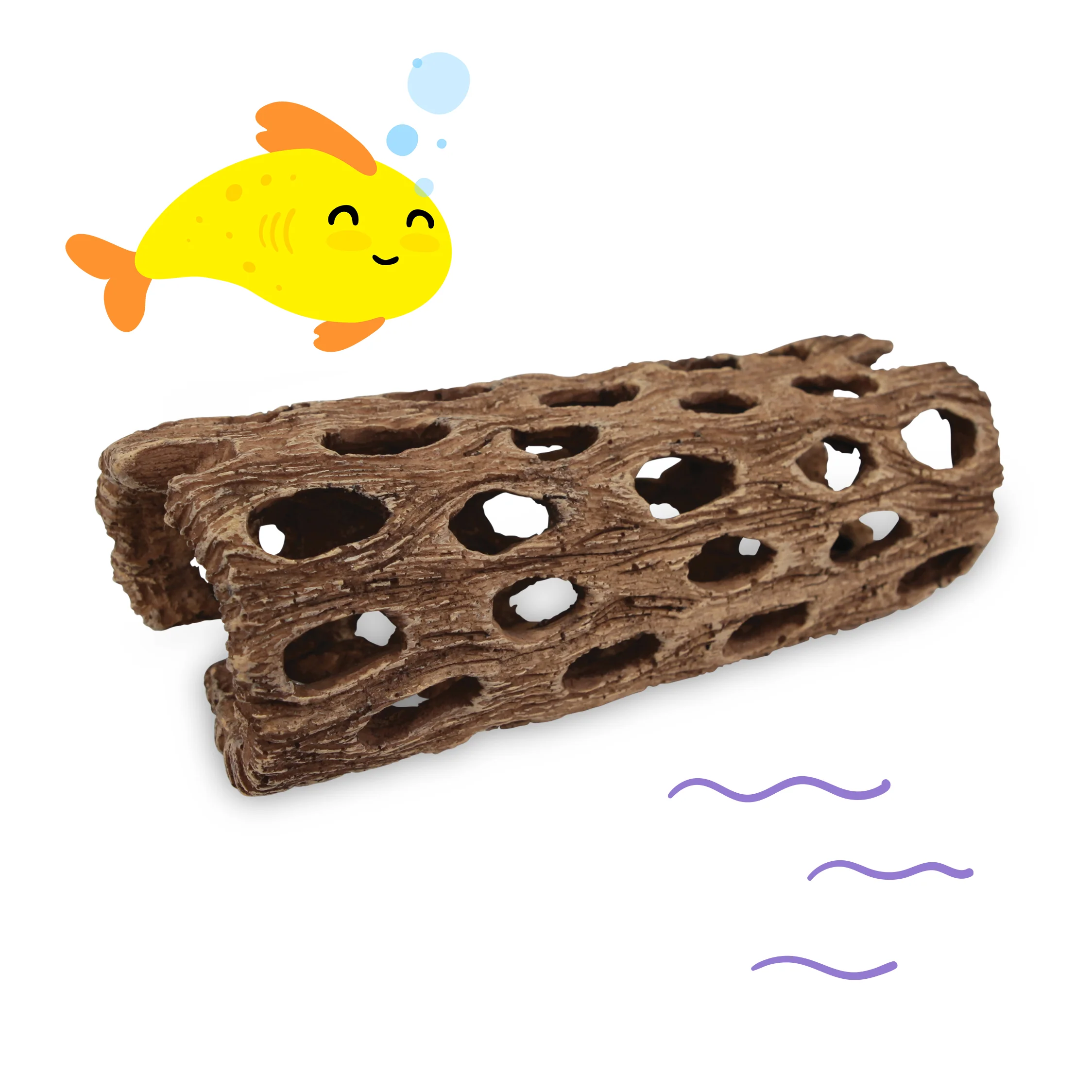 Peephole Breeding Log Aquarium Ornament