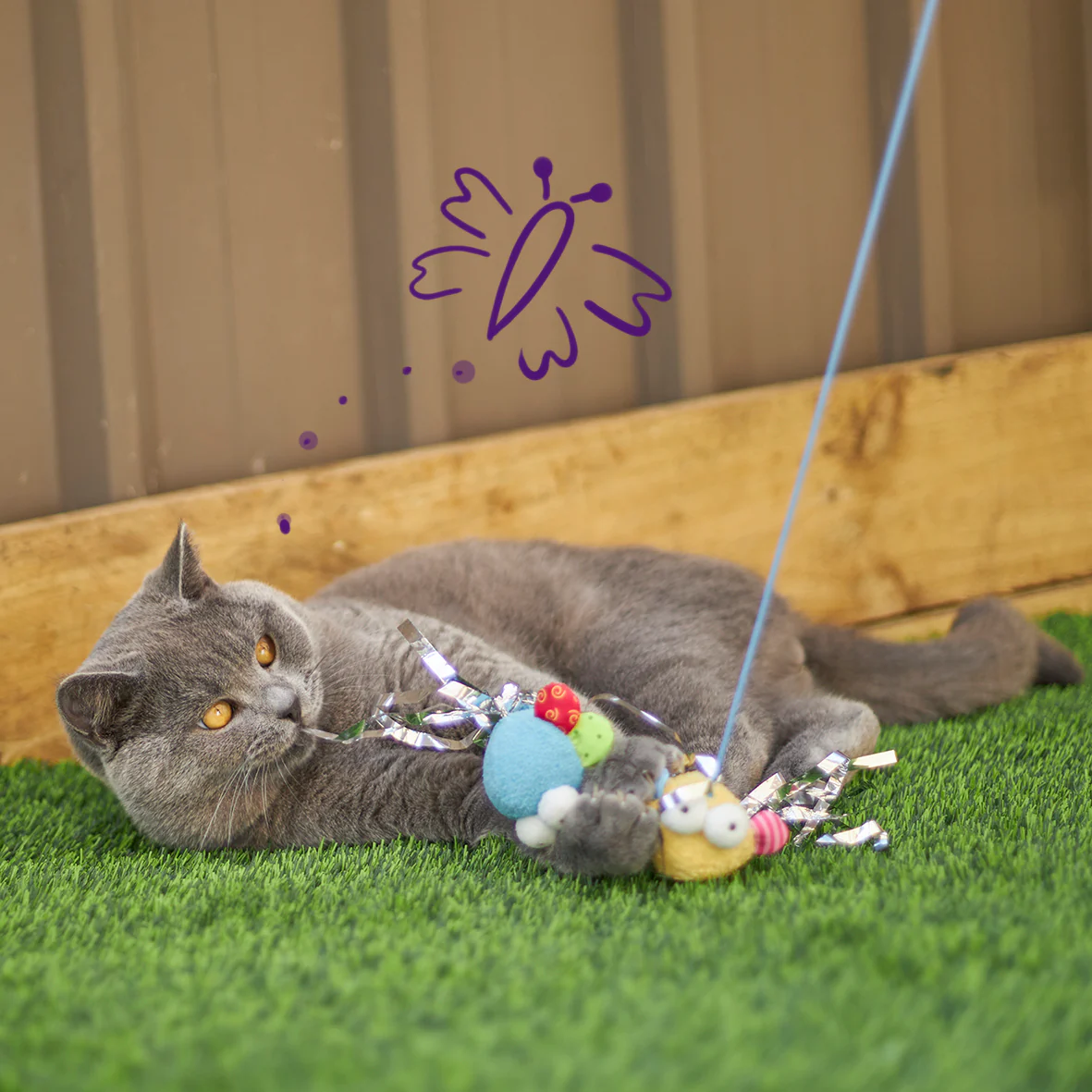 Butterfly High Chase & Play Wand with catnip - Image 4