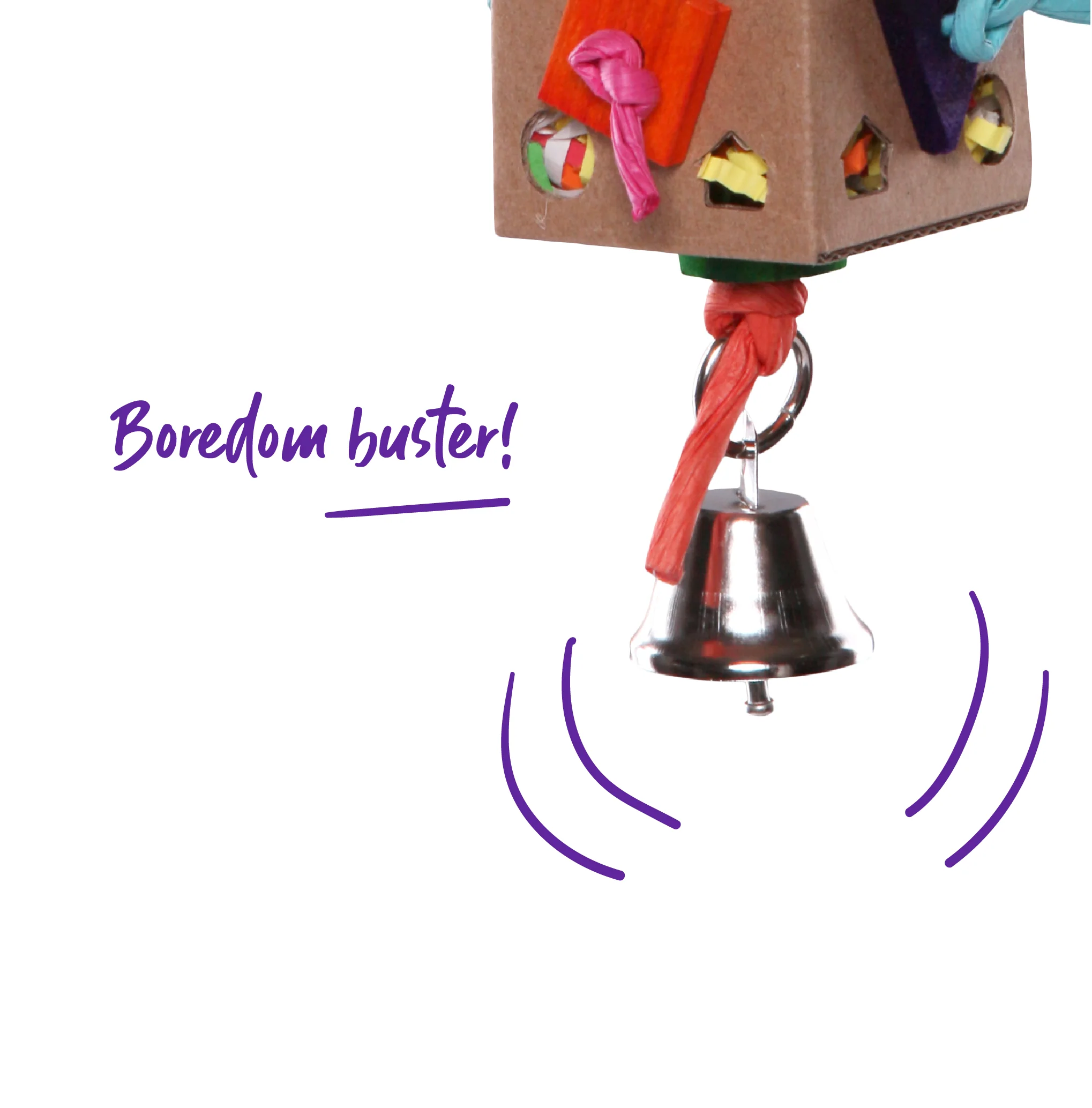Cardboard Activity Box with Bell Bird Toy - Image 5