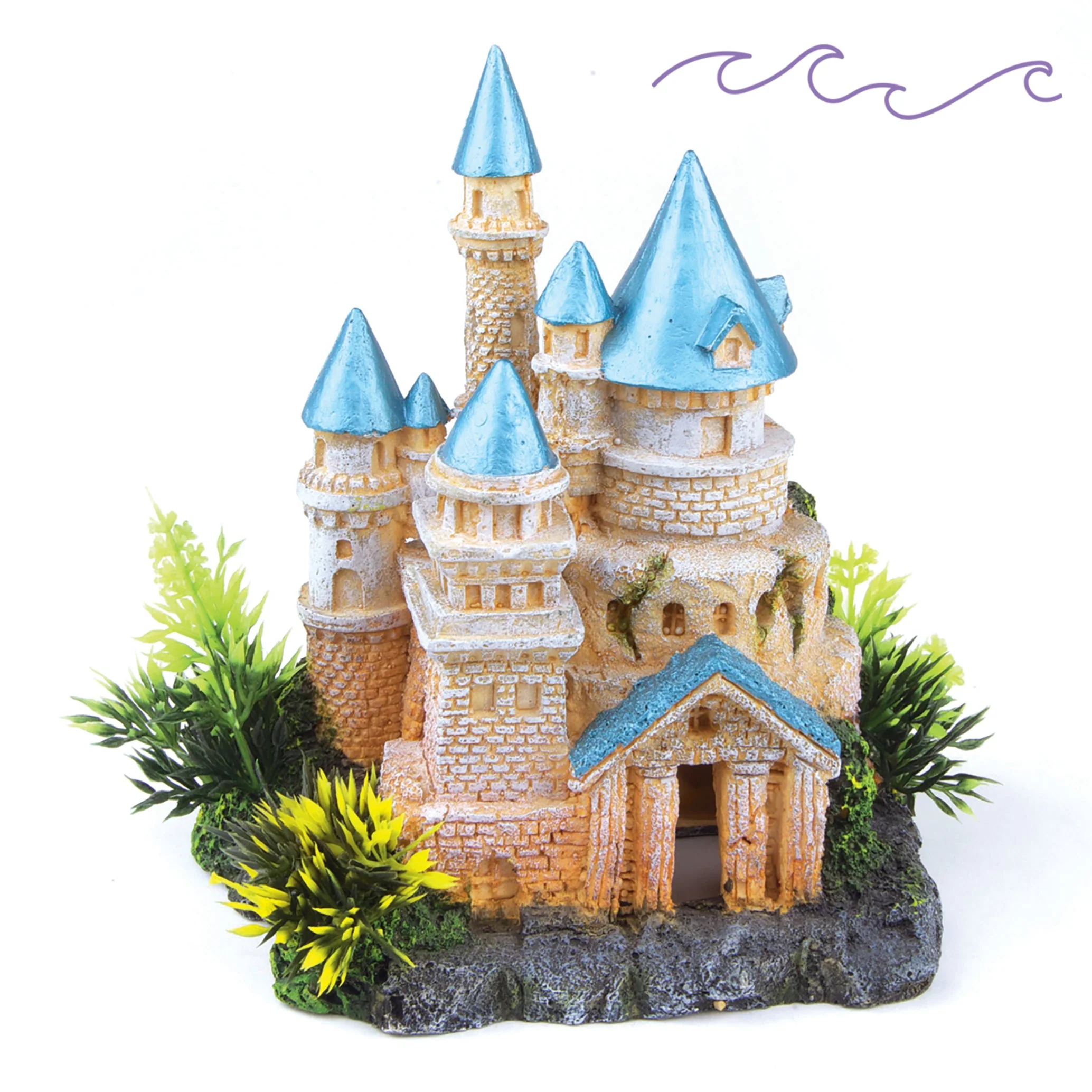 Castle With Plants Aquarium Ornament - Image 2