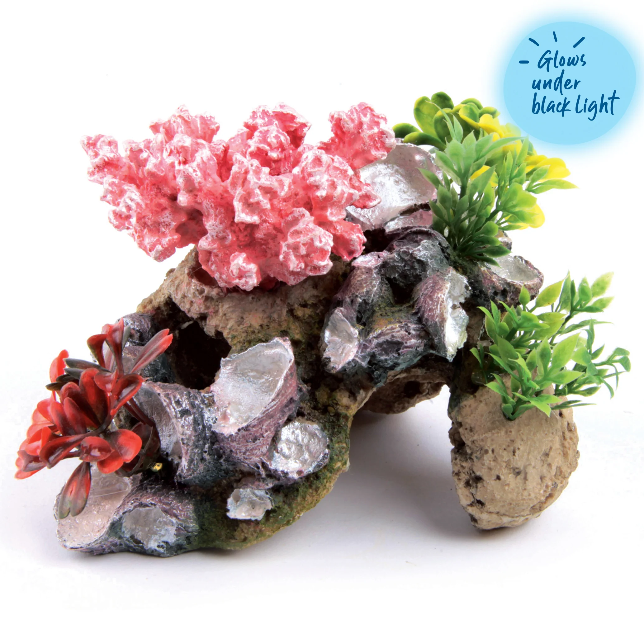 Coral With Rock & Plants Aquarium Ornament