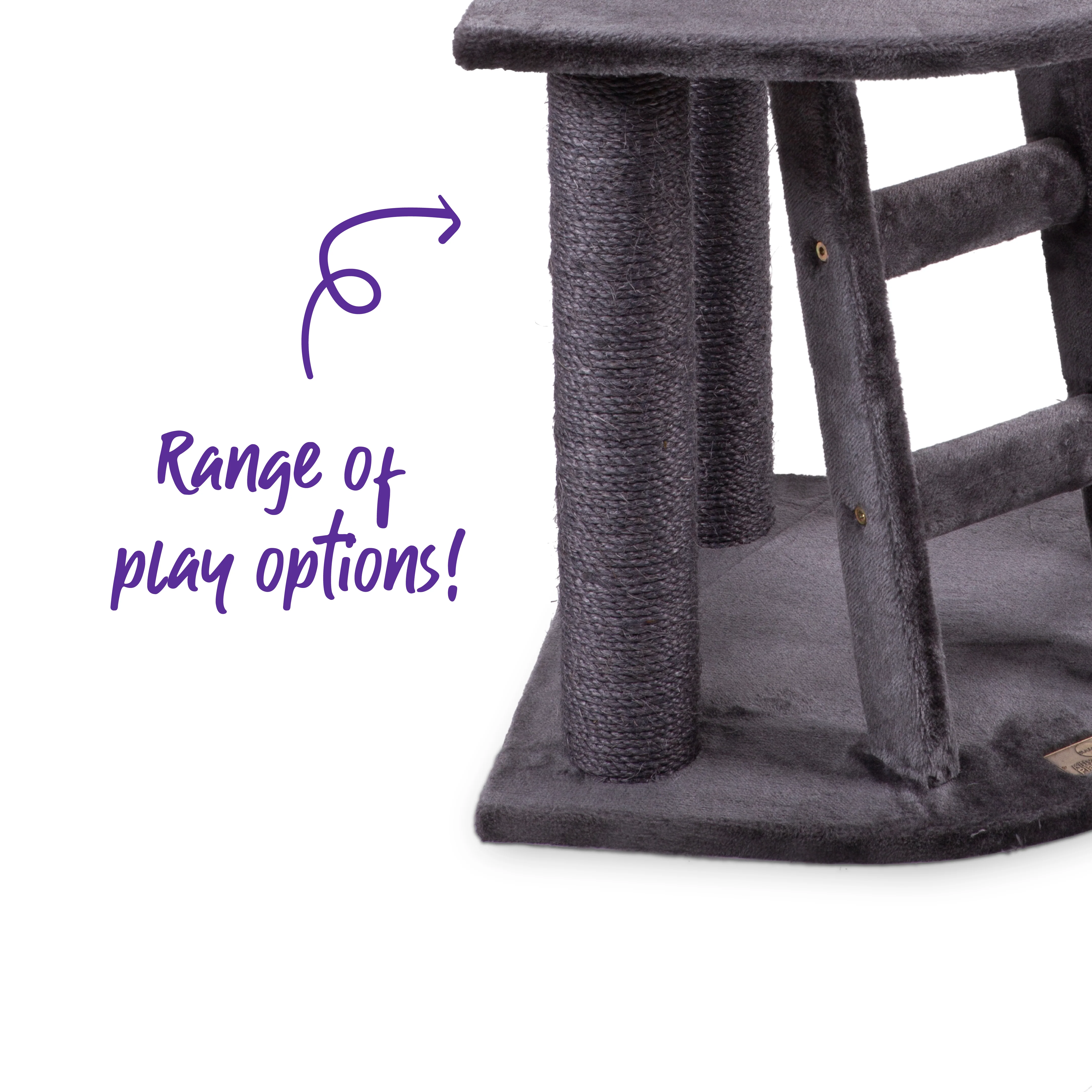 Corner 3 Level Cat Playground - Charcoal - Image 3