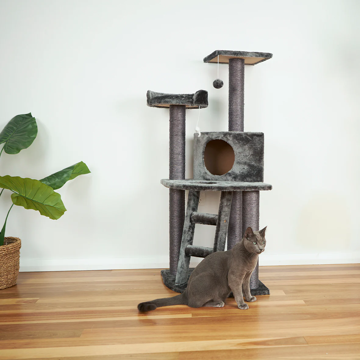 Corner 3 Level Cat Playground - Charcoal - Image 9
