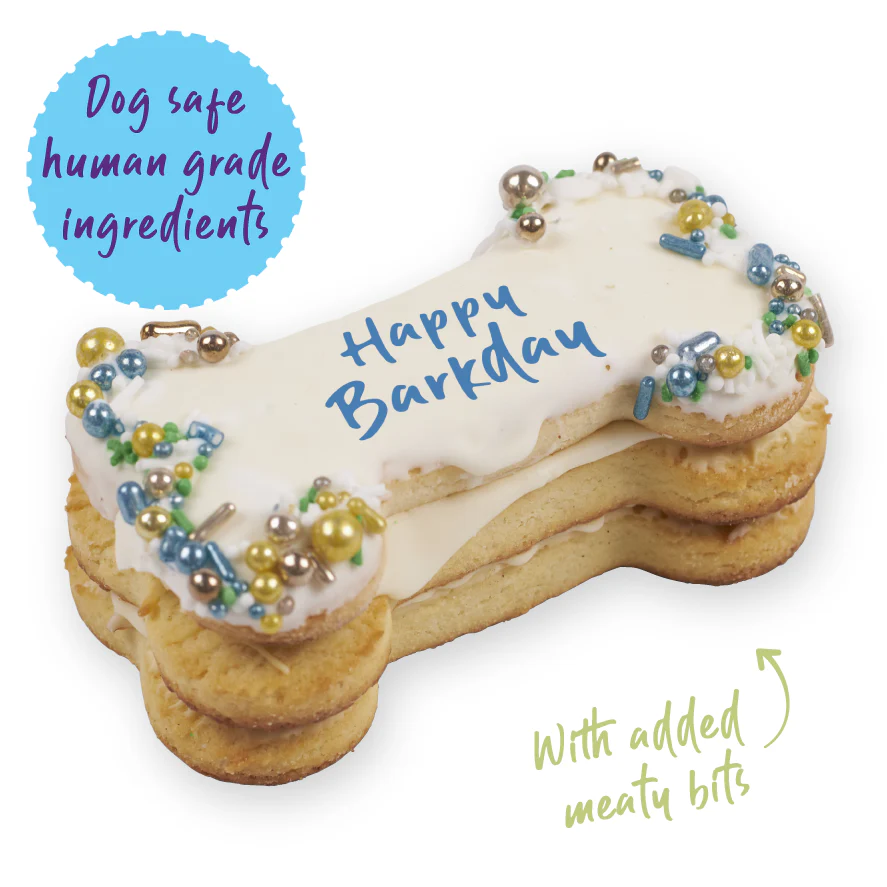 Dog Birthday Bone Cake - Blue - Image 4
