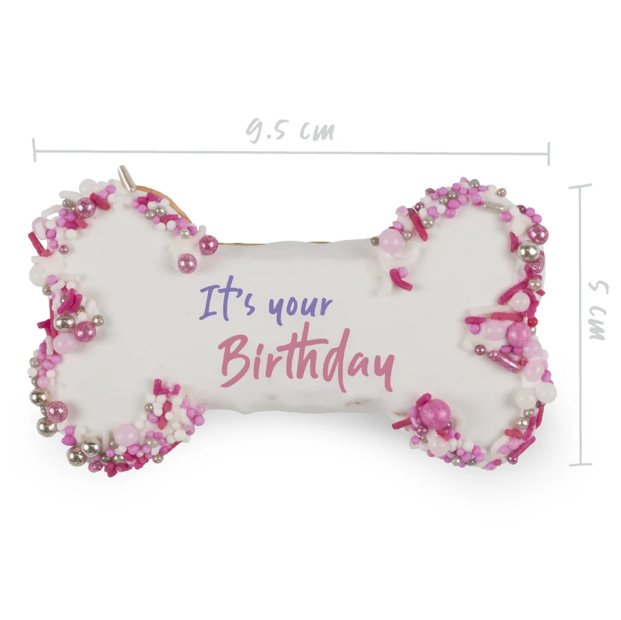 Dog Birthday Bone Cake - Pink - Image 3
