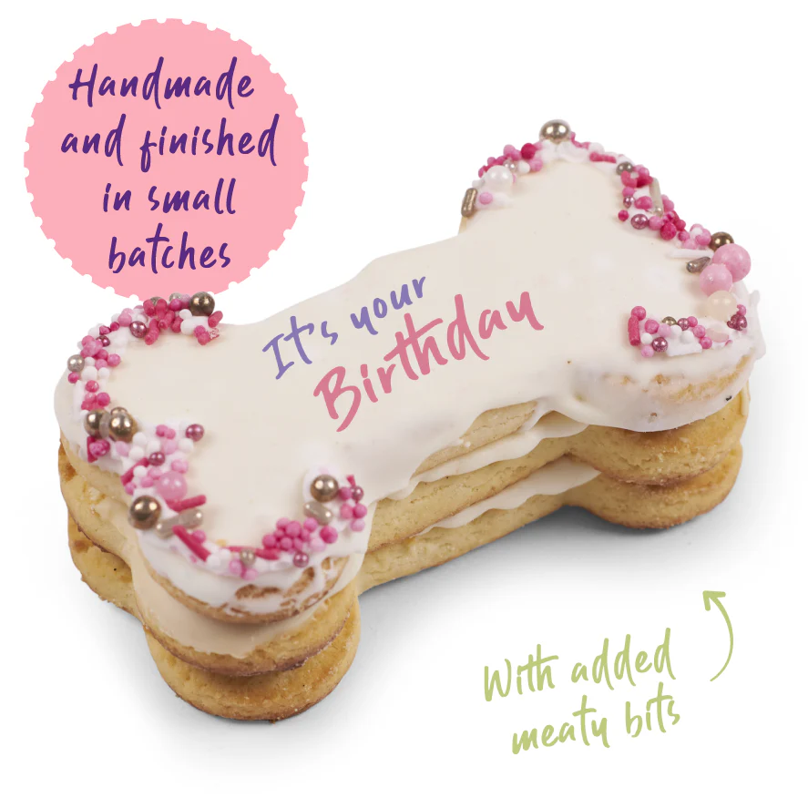 Dog Birthday Bone Cake - Pink - Image 4