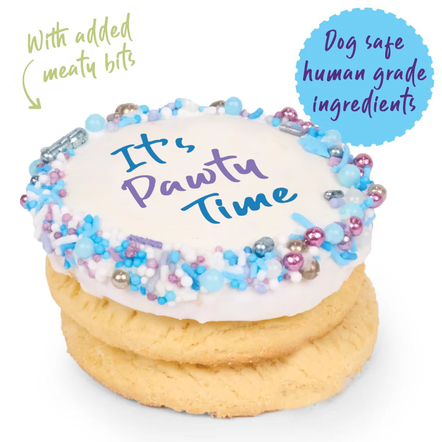 Dog Birthday Cake - Round - Blue - Image 3