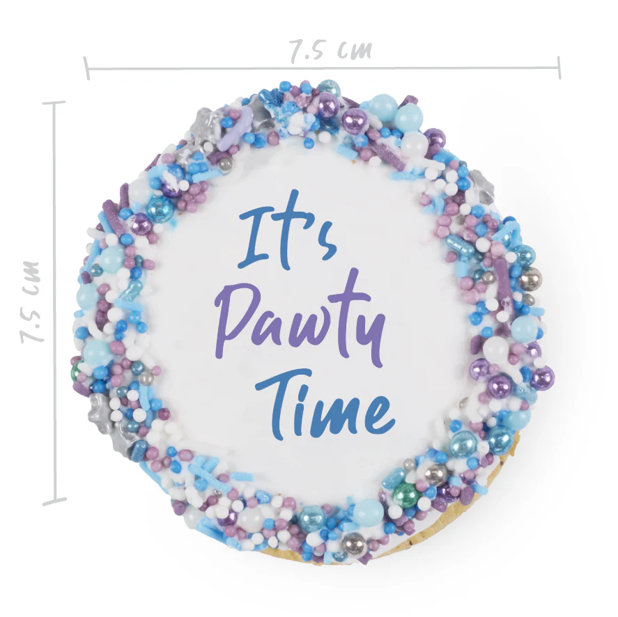 Dog Birthday Cake - Round - Blue - Image 4