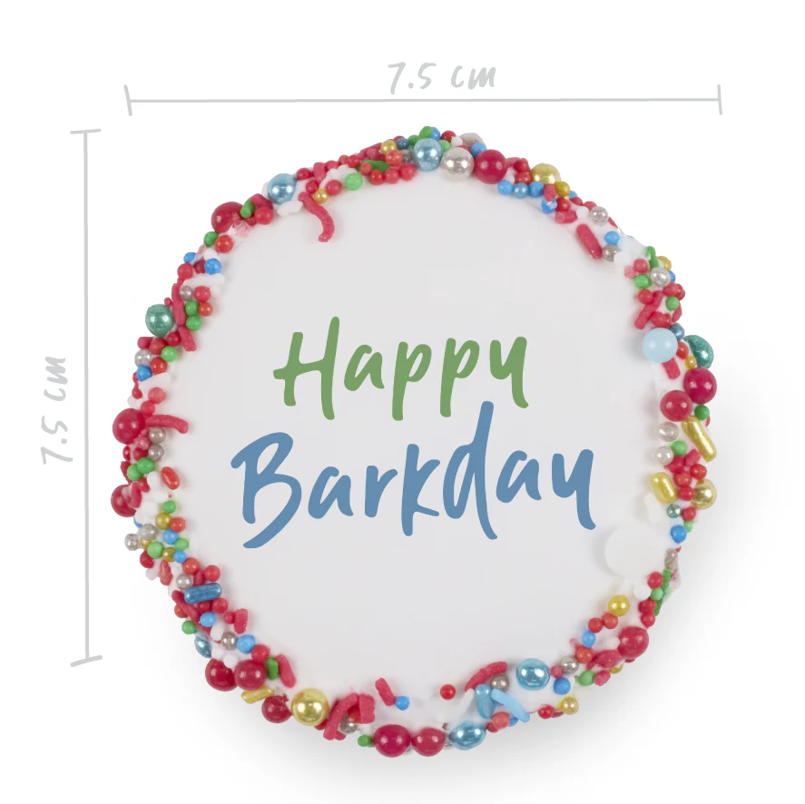Dog Birthday Cake - Round - Red - Image 3