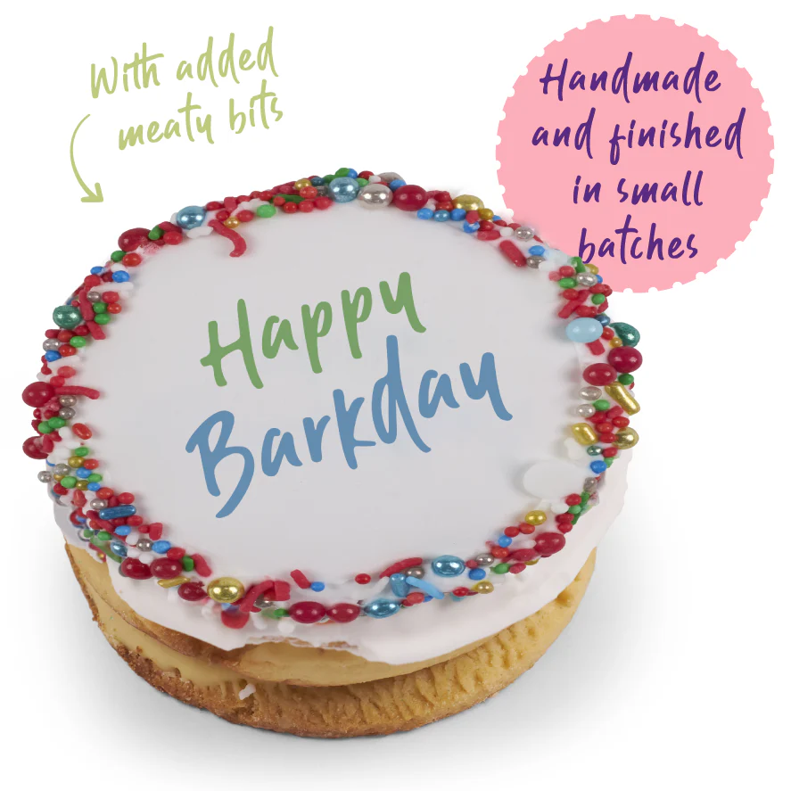 Dog Birthday Cake - Round - Red - Image 4