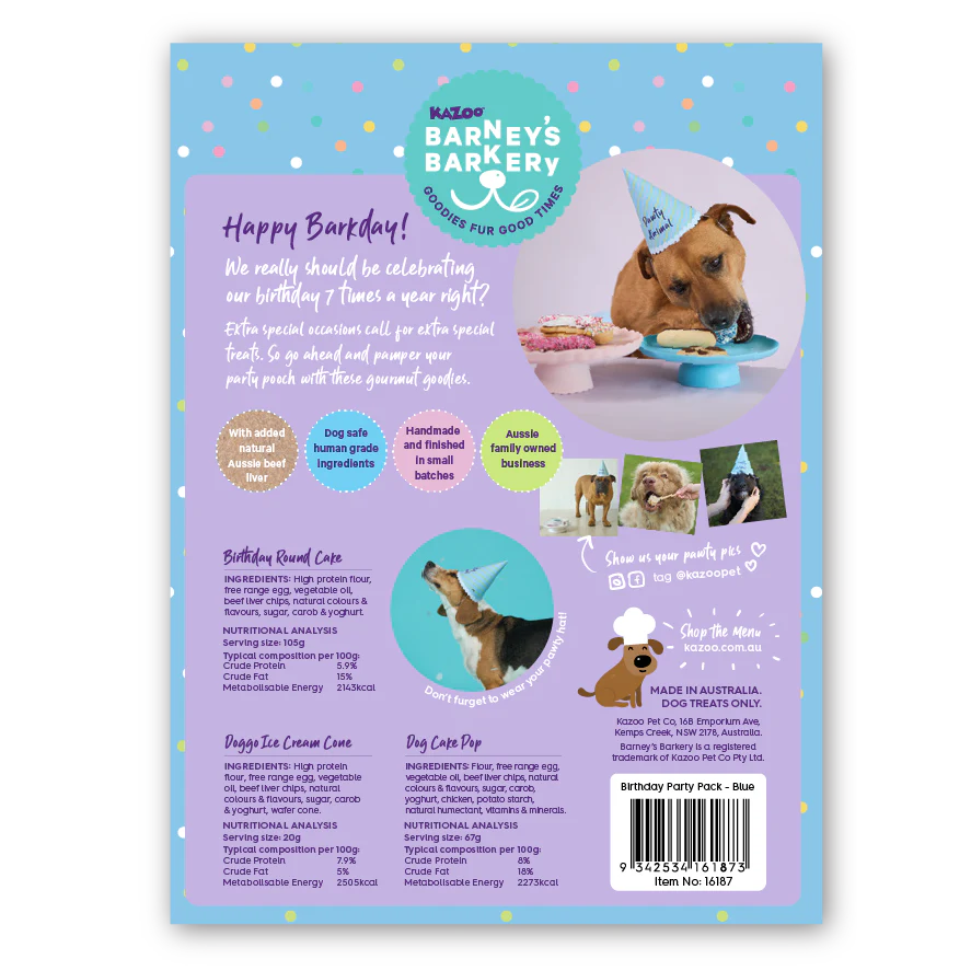 Dog Birthday Treats Party Pack - Blue - Image 5