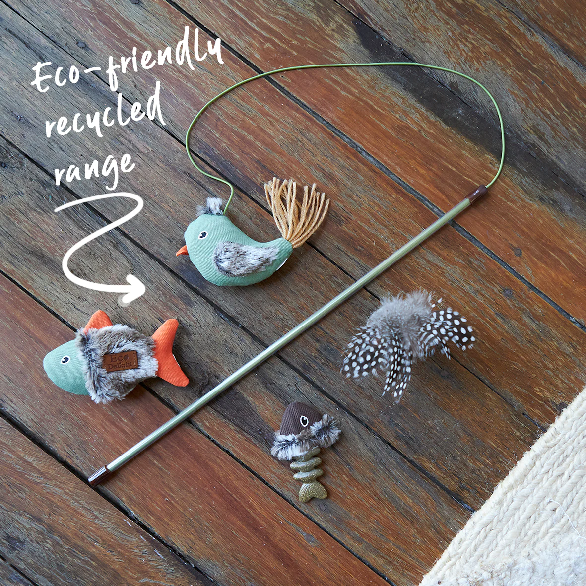 Eco-Friendly Wobble Bird cat toy with recycled materials - Image 12