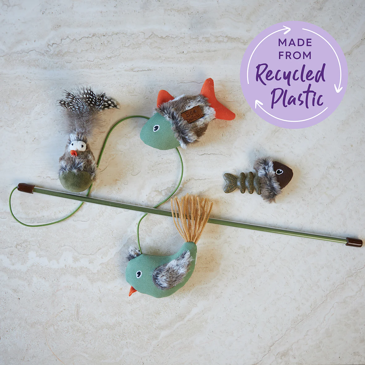 Eco-Friendly Wobble Bird cat toy with recycled materials - Image 5