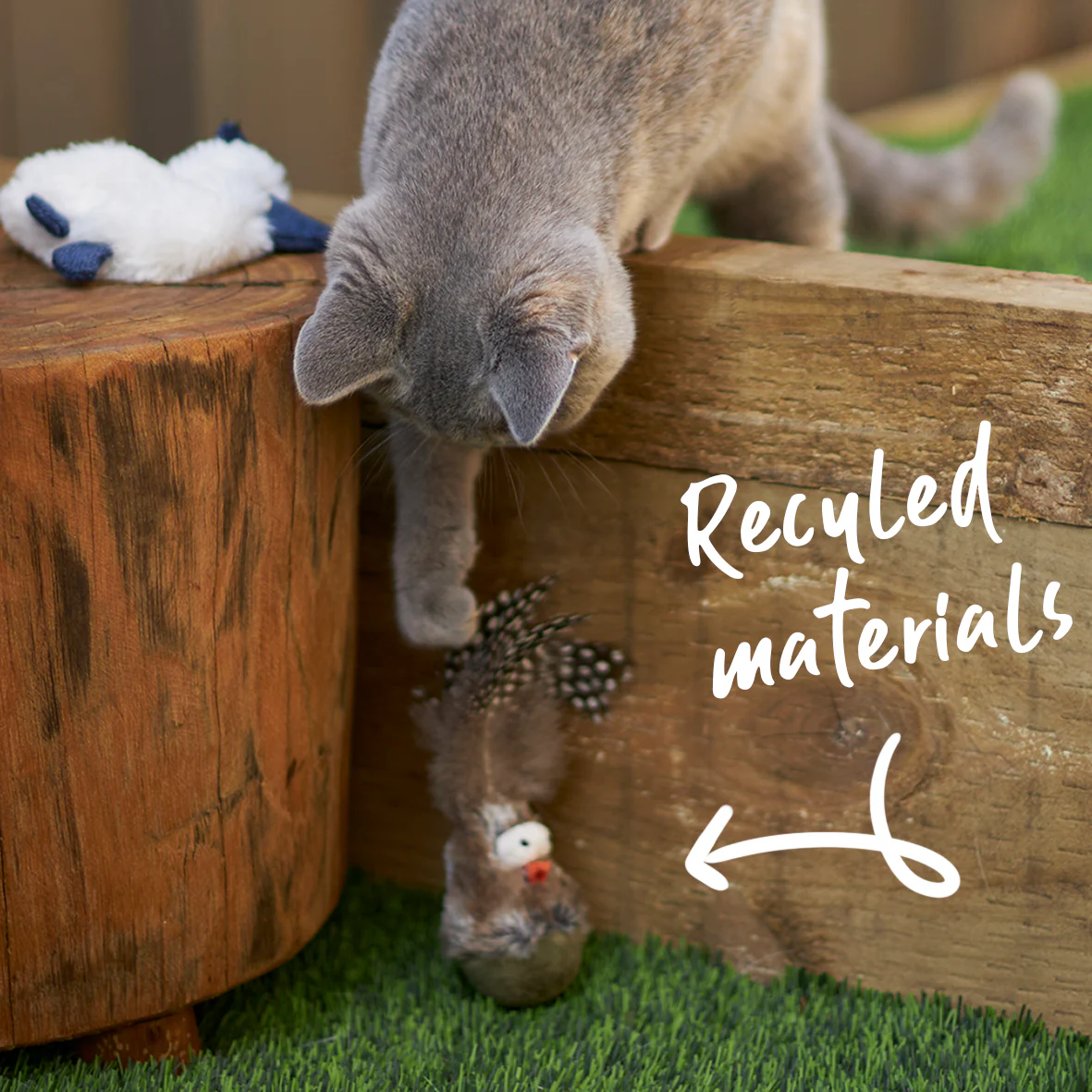 Eco-Friendly Wobble Bird cat toy with recycled materials - Image 7