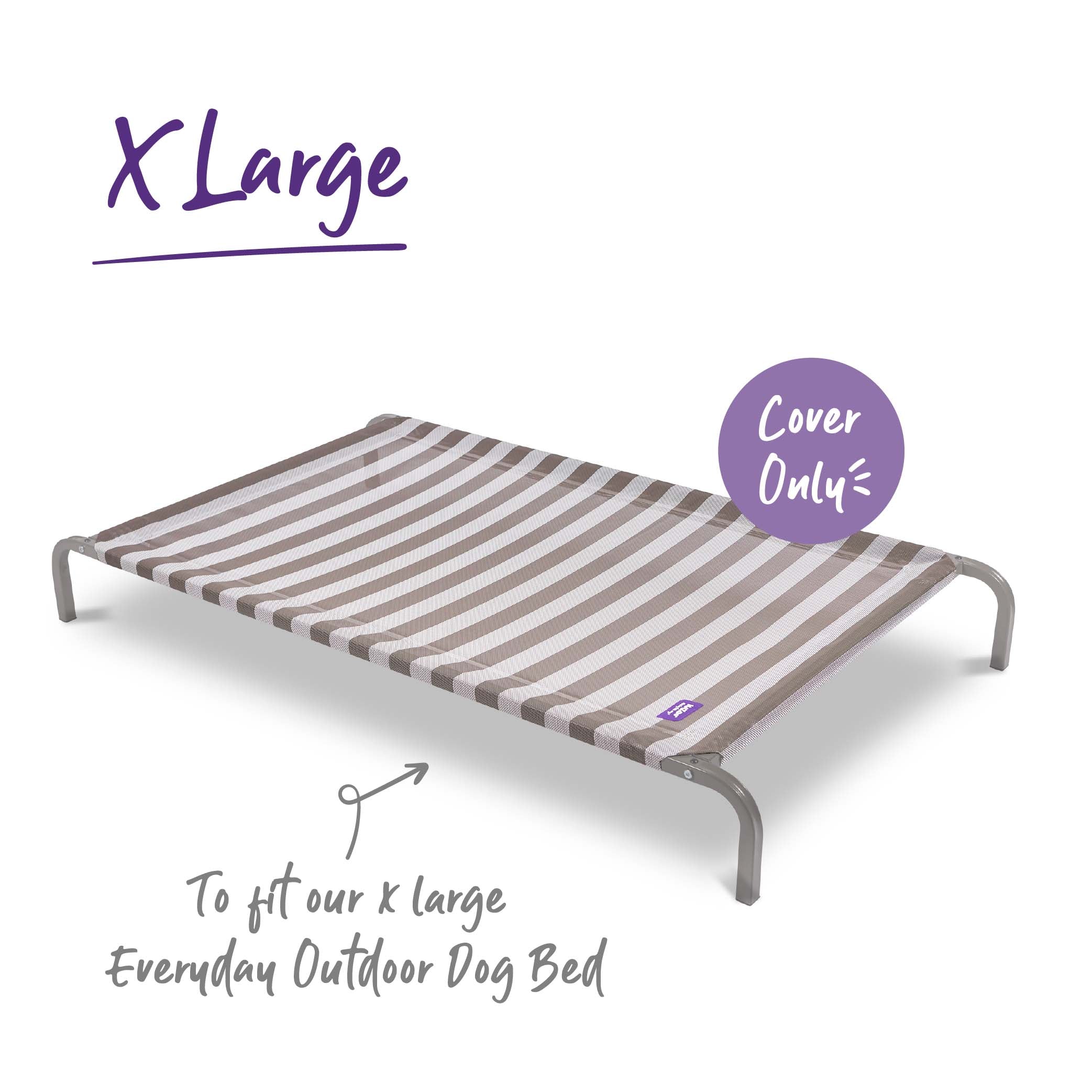 Everyday Outdoor Bed - Replacement Cover - Grey & White - Image 3