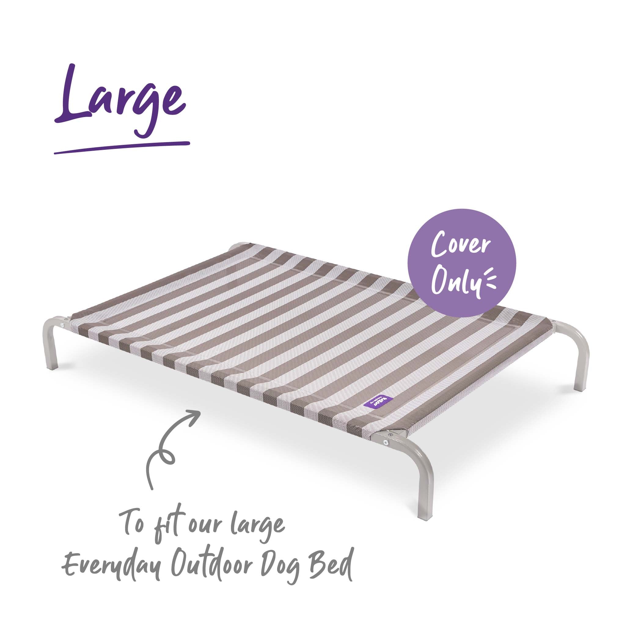 Everyday Outdoor Bed - Replacement Cover - Grey & White - Image 4