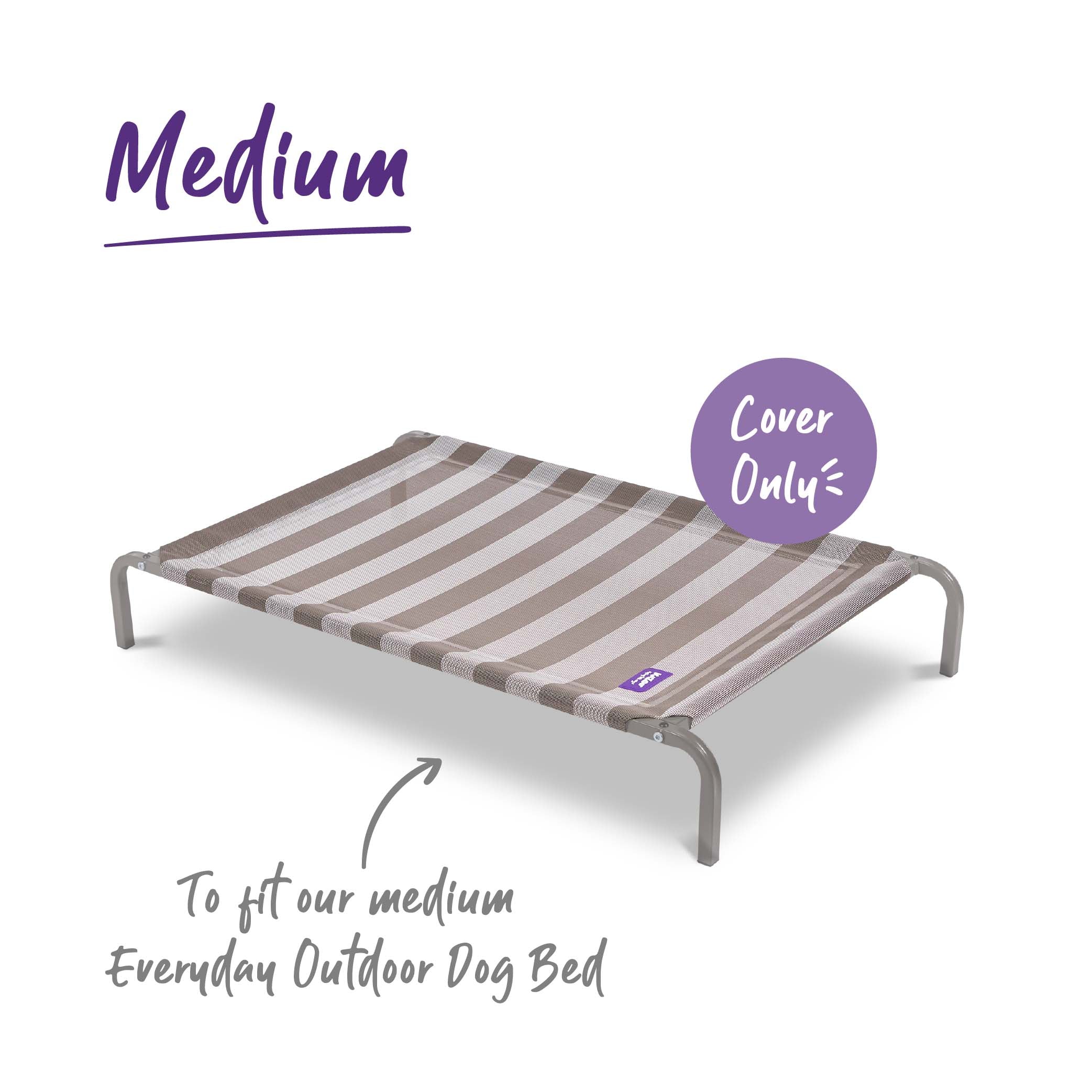 Everyday Outdoor Bed - Replacement Cover - Grey & White - Image 5