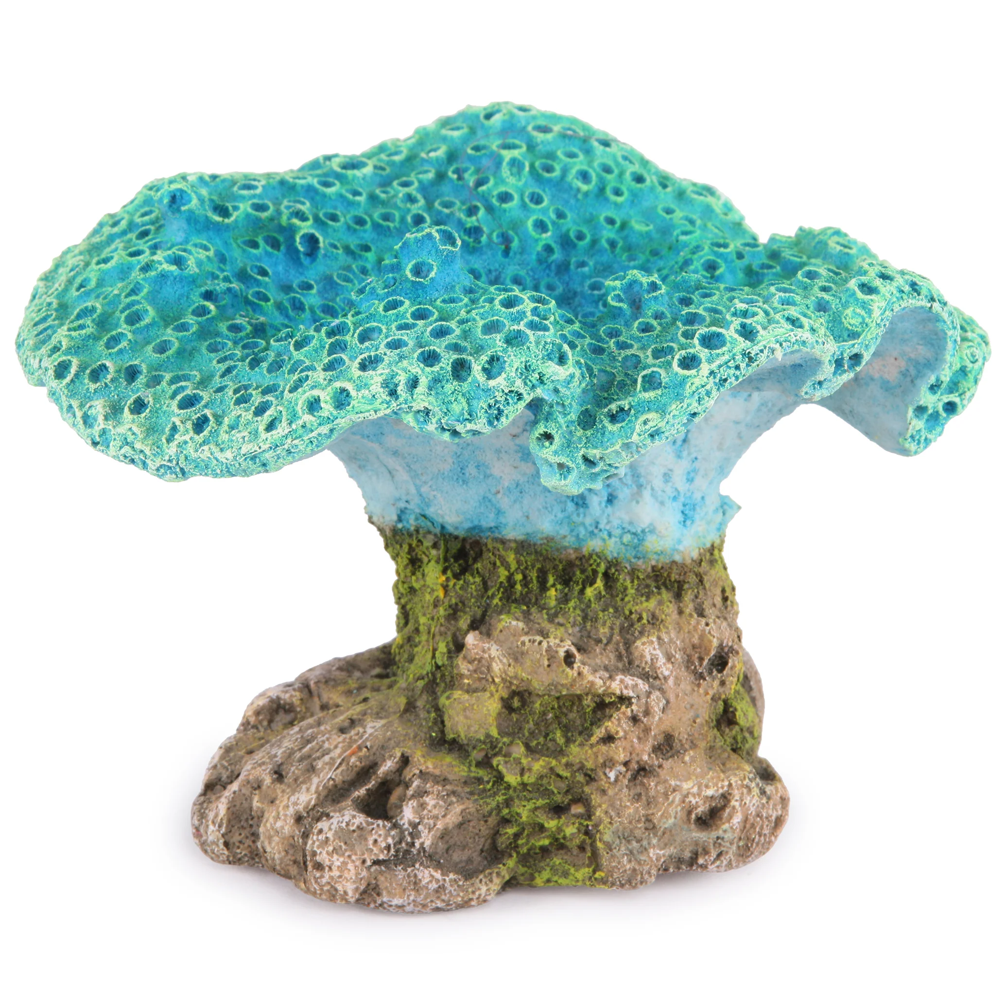 Fluro Foliase Coral Cup Blue Aquarium Ornament