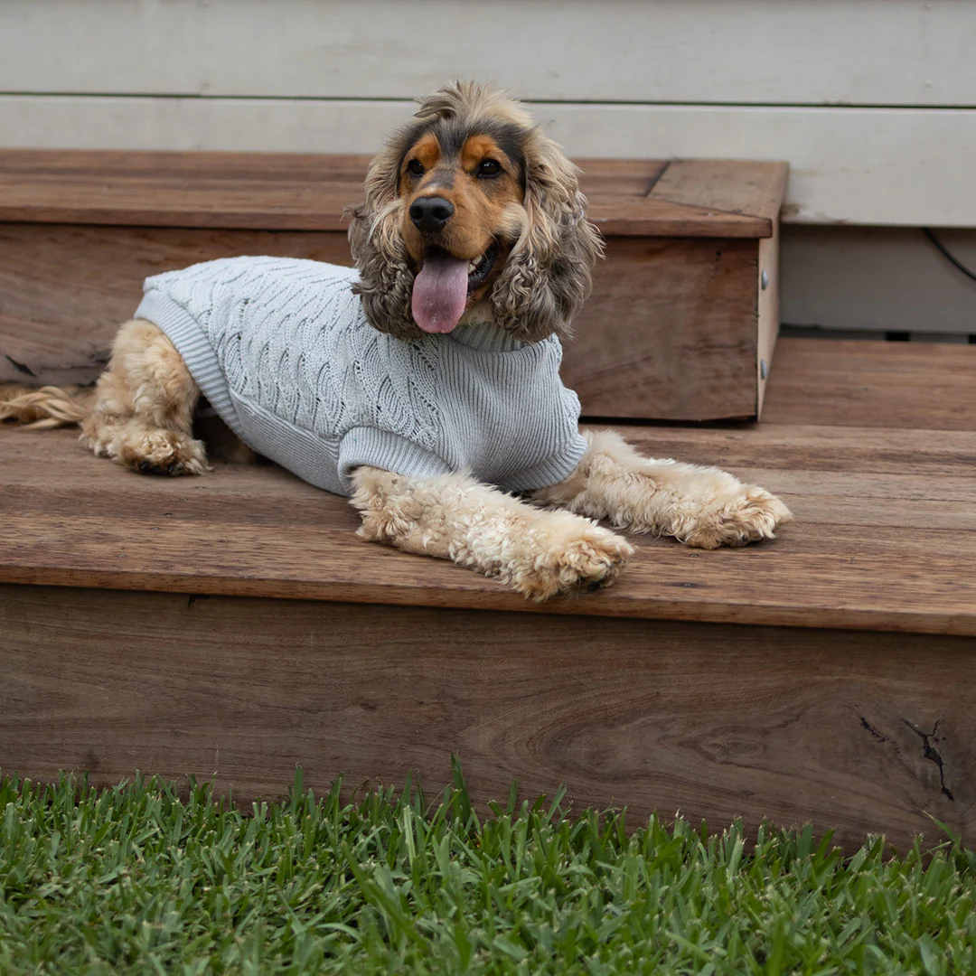 Grey Wave Dog Jumper - Image 5