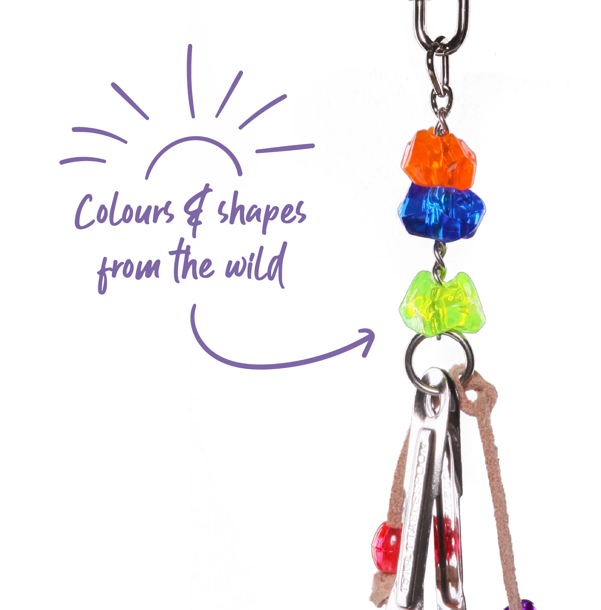Hanging Spoons with Beads Bird Toy - Image 3