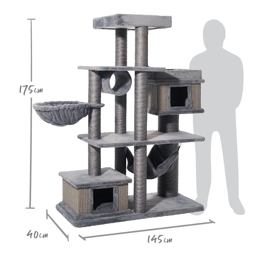 Hide & Climb Cat Tree - Grey - Image 4