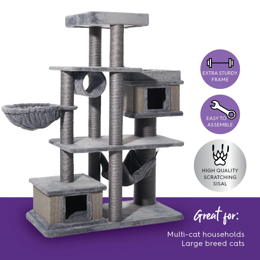 Hide & Climb Cat Tree - Grey - Image 6