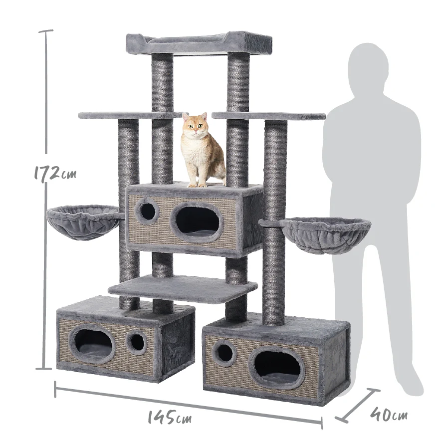 Hideaway Cat Climb Castle - Grey - Image 3