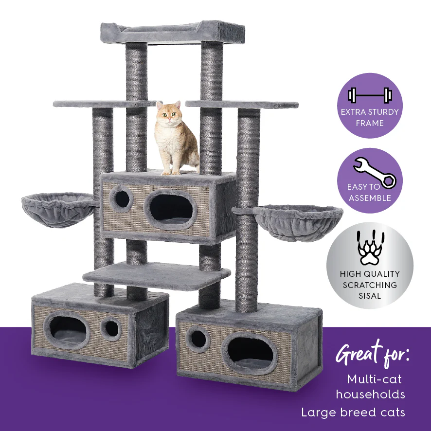 Hideaway Cat Climb Castle - Grey - Image 4